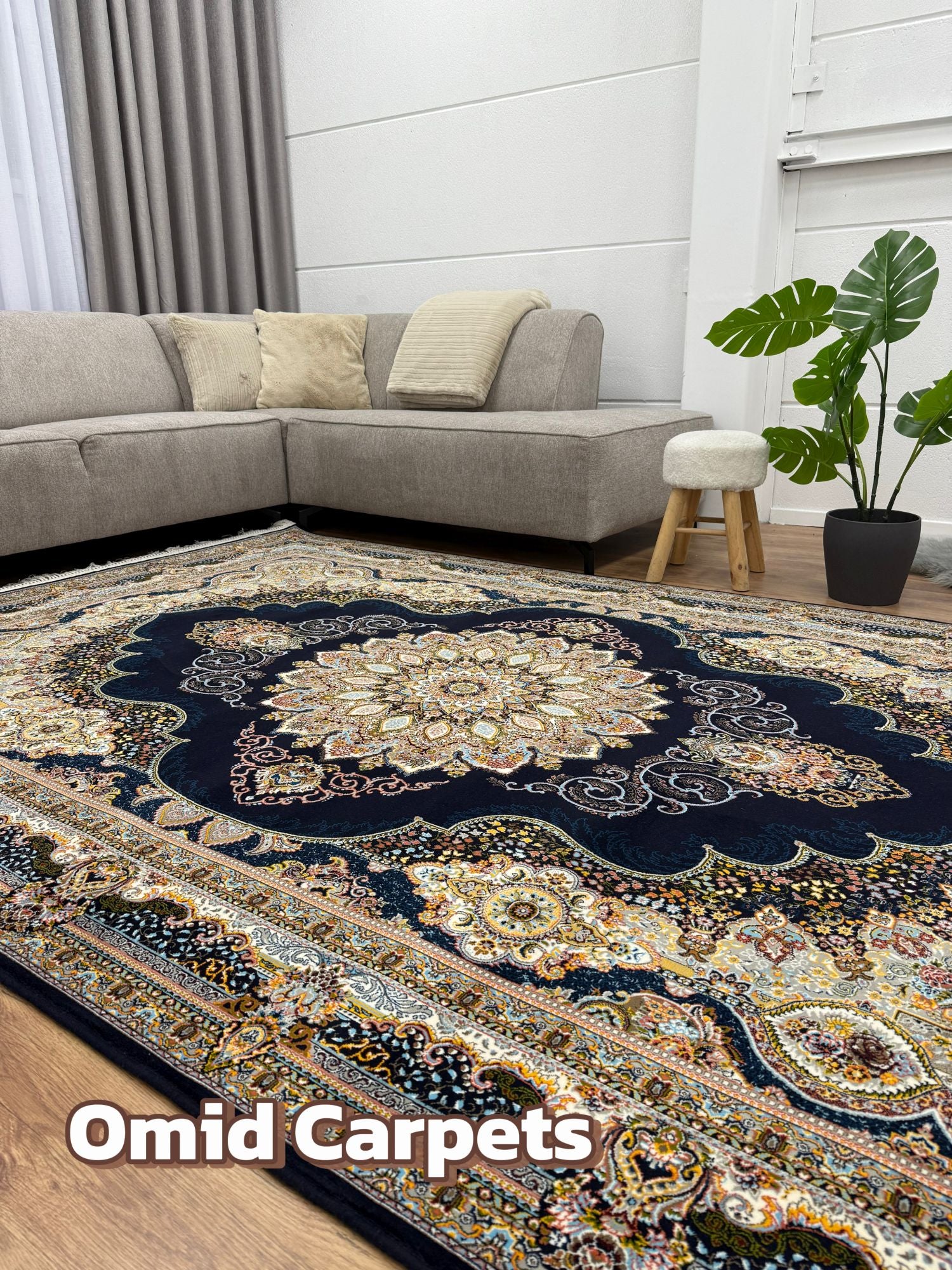 قالین 700 شانه * DonkerBlauw Tapijt Laagpolig Klassiek Vloerkleed - Omid Premium Classic - 1,5 Miljoen punten/m²