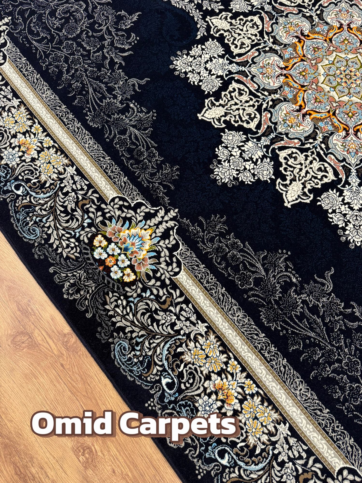 قالین 700 شانه * Donkerblauw Tapijt Laagpolig Klassiek Vloerkleed - Omid Premium Classic - 1,5 Miljoen punten/m²