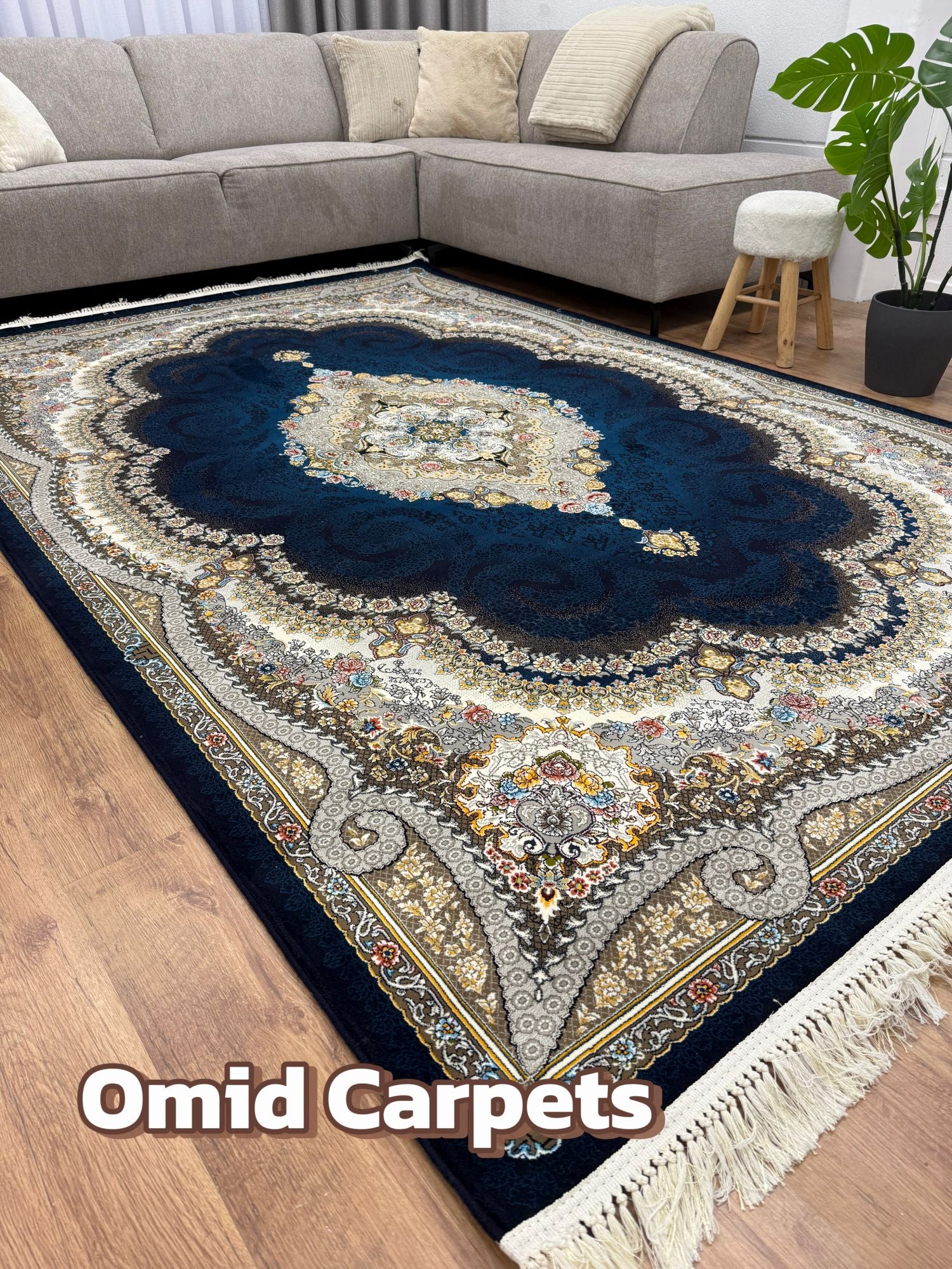 قالین 700 شانه * Donkerblauw Tapijt Laagpolig Klassiek Vloerkleed - Omid Premium Classic - 1,5 Miljoen punten/m²