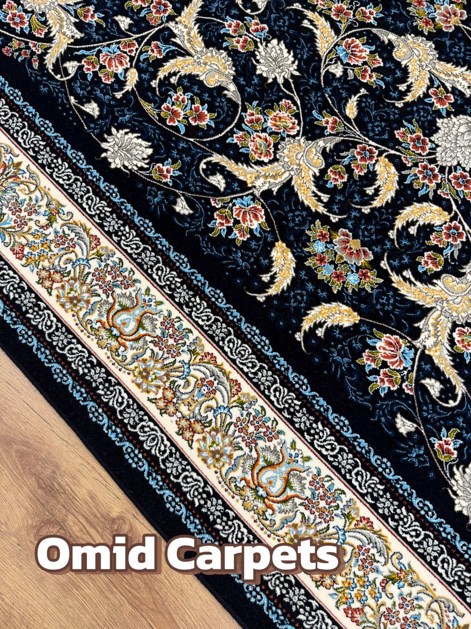 قالین 700 شانه * Blauw Tapijt Laagpolig Klassiek Vloerkleed - Omid Premium Classic - 1,5 Miljoen punten/m²