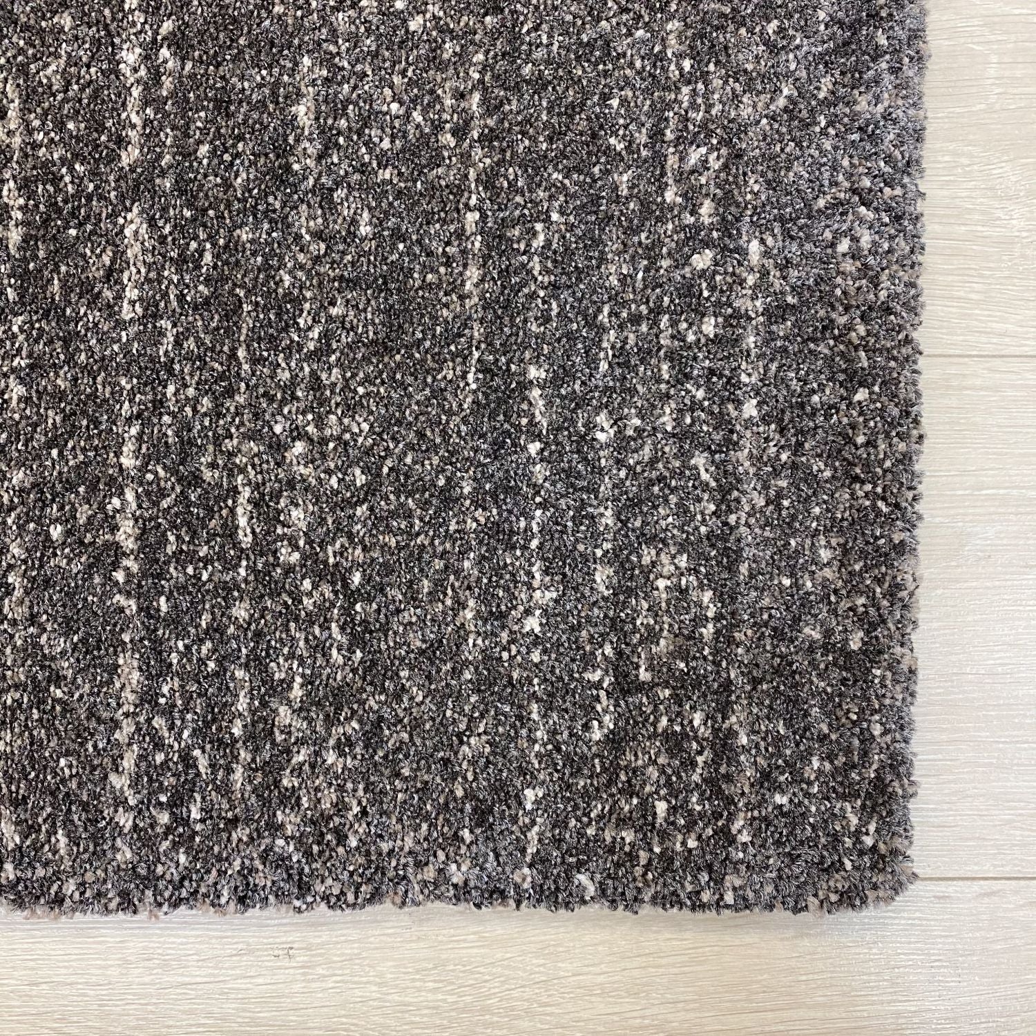 Donkerbruin Tapijt Dik Laagpolig Vloerkleed Omid Zen Premium Feeling Gespikkeld