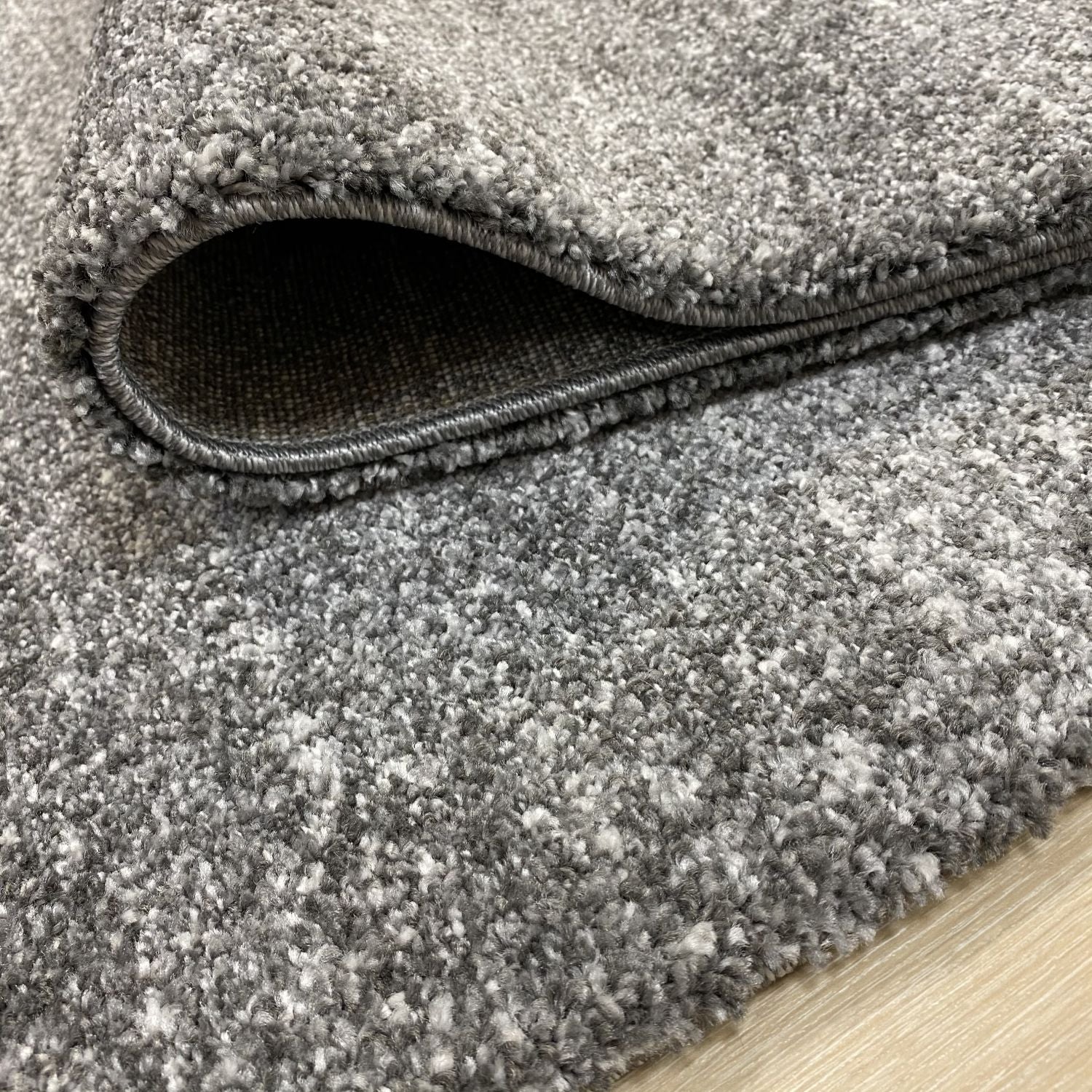 Grijs Tapijt Dik Laagpolig Vloerkleed Omid Zen Premium Feeling Gespikkeld