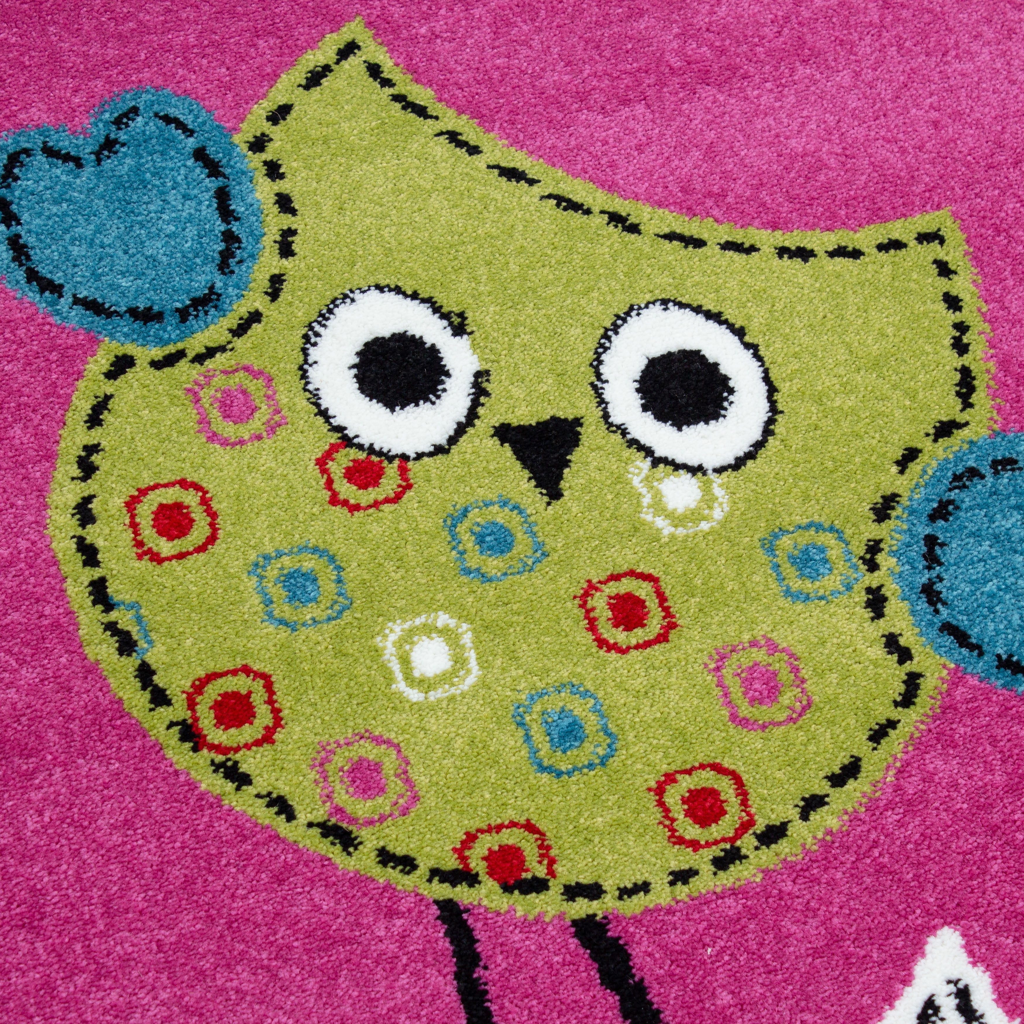Kindertapijt Omid Vogeltjes Roos Vloerkleed - Omid Carpets