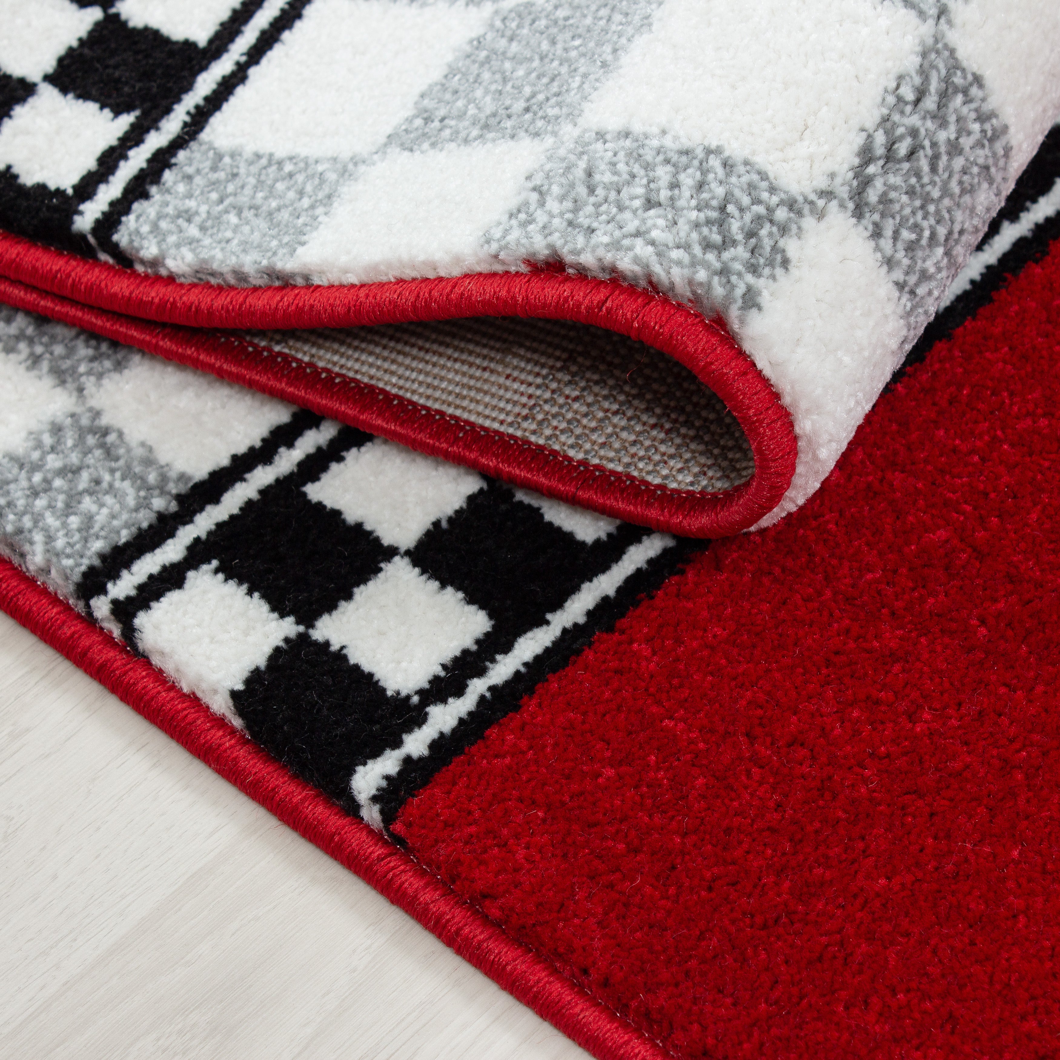 Kindertapijt Omid Racewagen Rood Vloerkleed - Omid Carpets