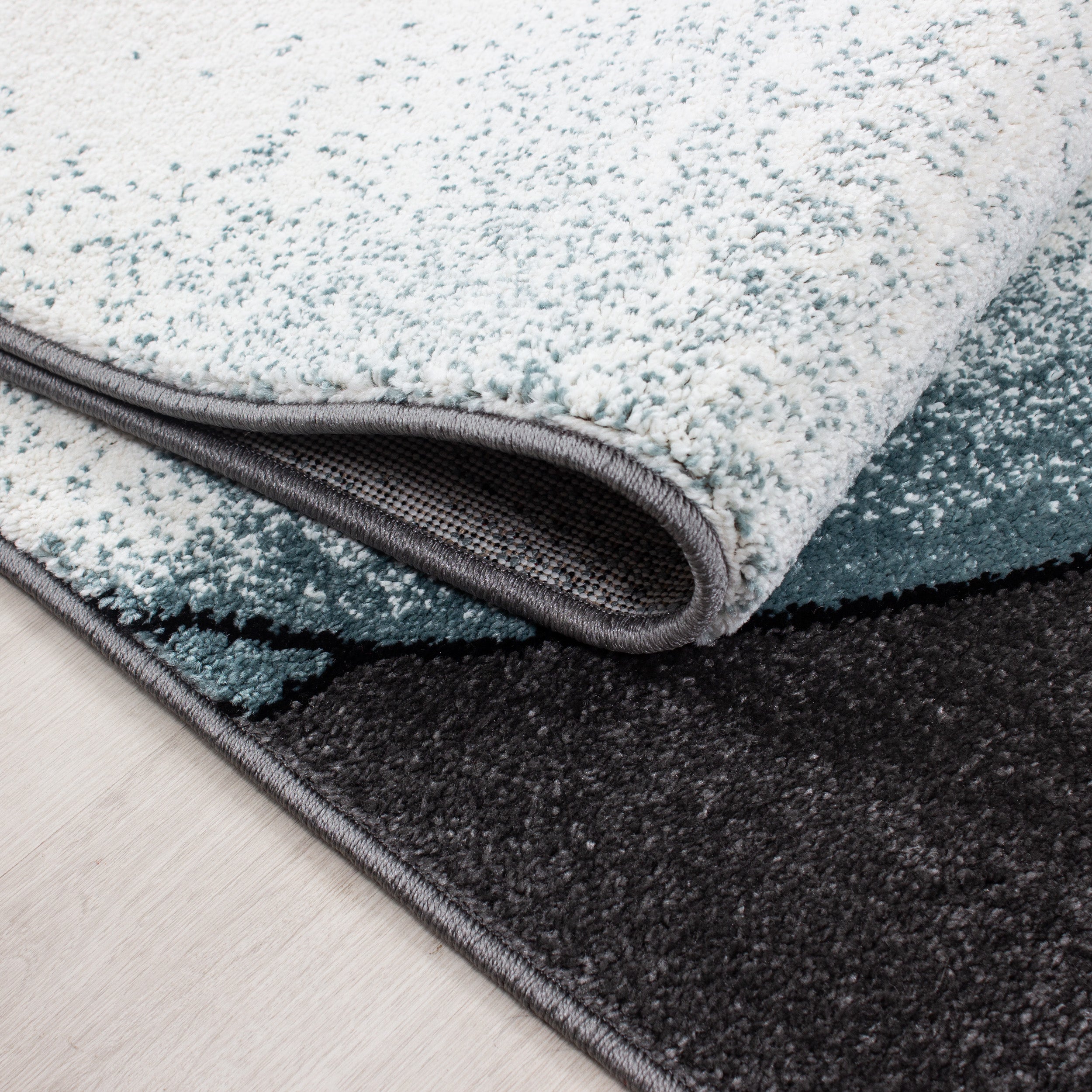 Kindertapijt Omid Olifantje met Baby Blauw Vloerkleed - Omid Carpets