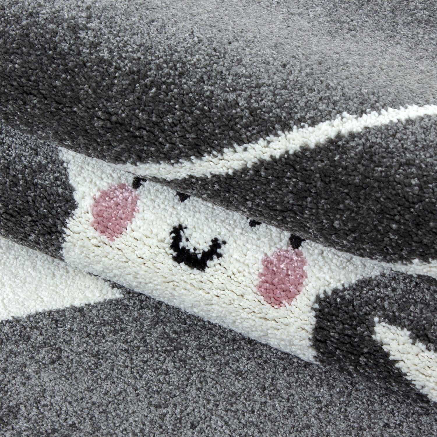 Kindertapijt Omid Blije Sterretjes Grijs Vloerkleed - Omid Carpets