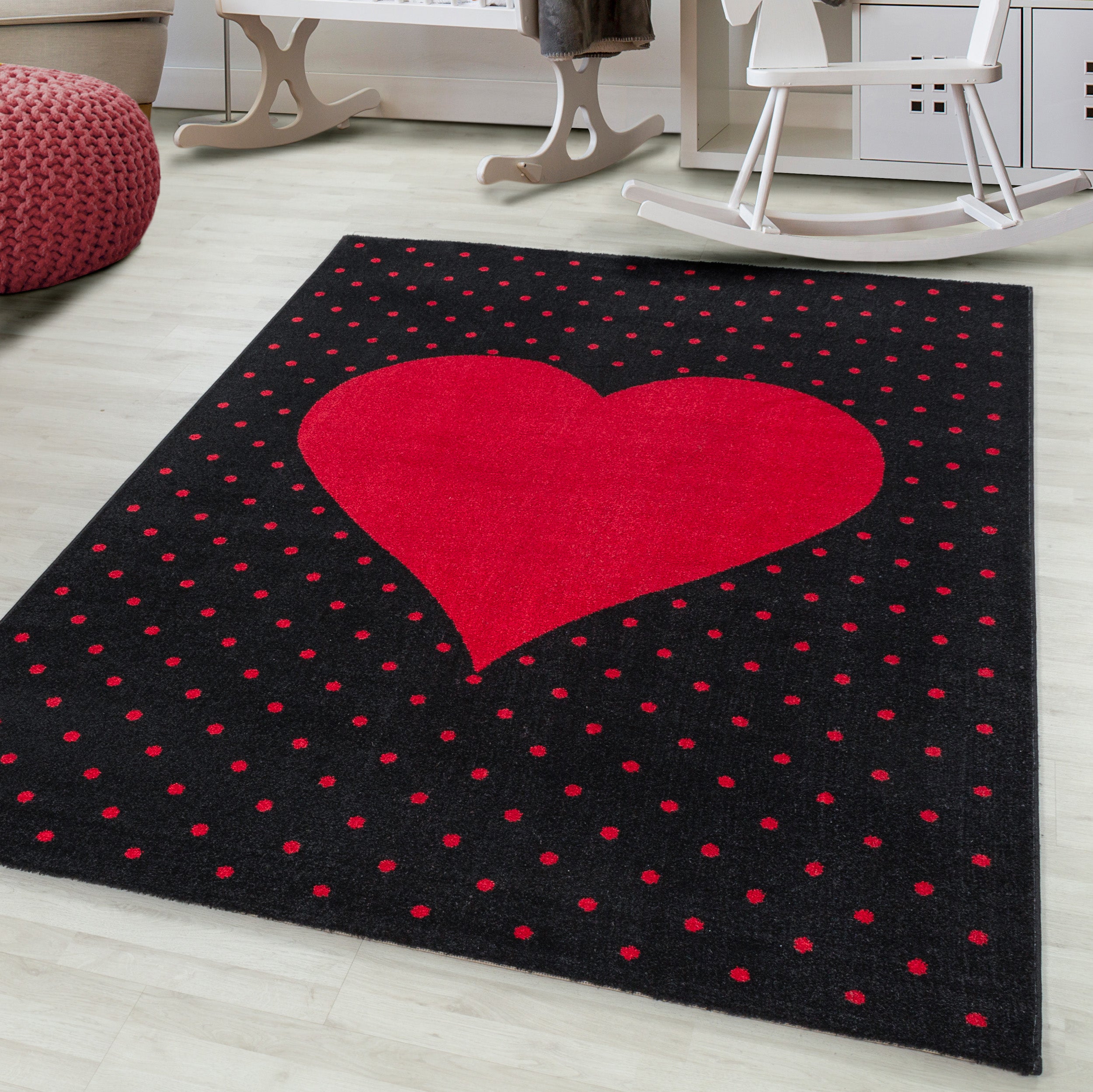 Kindertapijt Omid Hartje Rood Vloerkleed - Omid Carpets