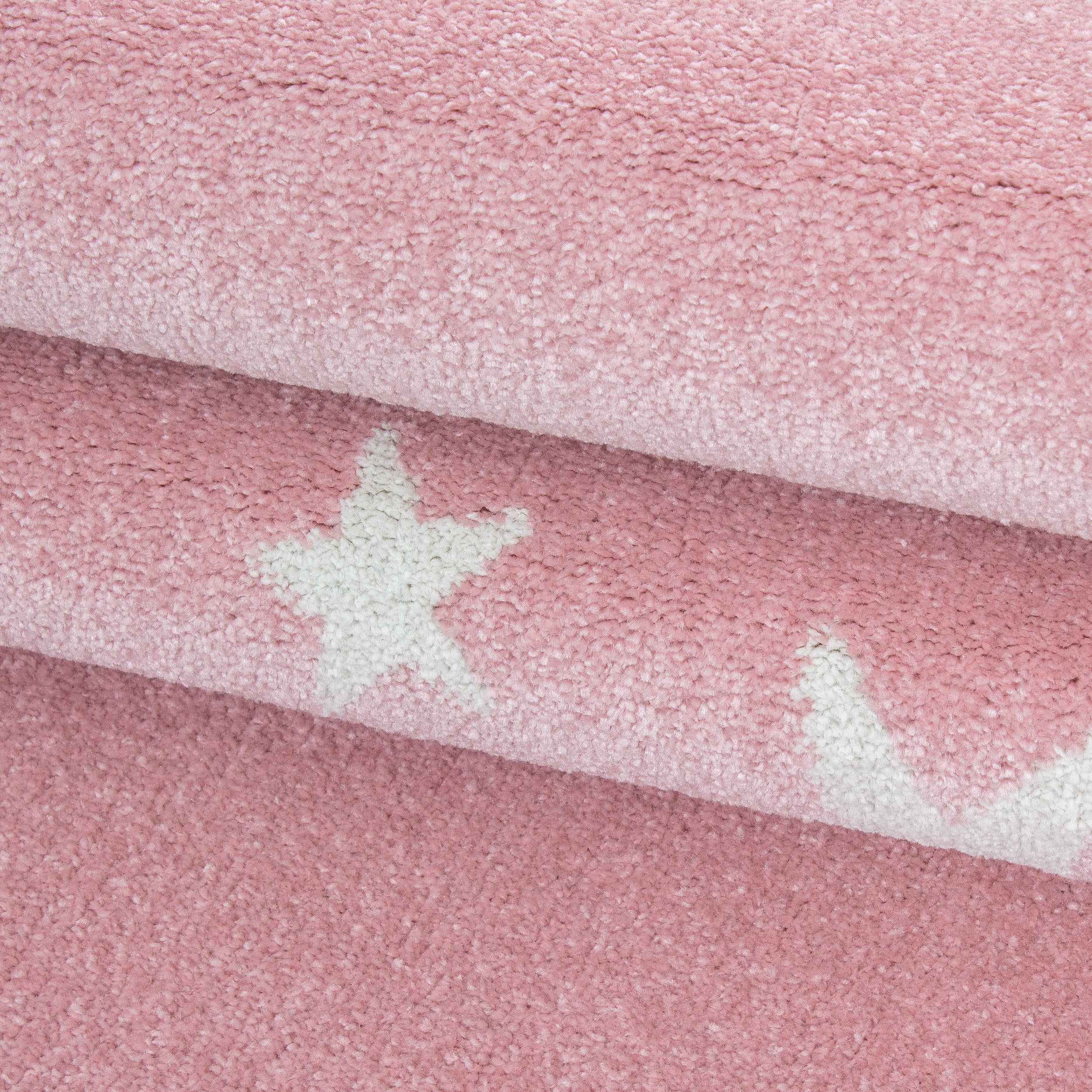 Kindertapijt Omid Roze Ster Vloerkleed - Omid Carpets
