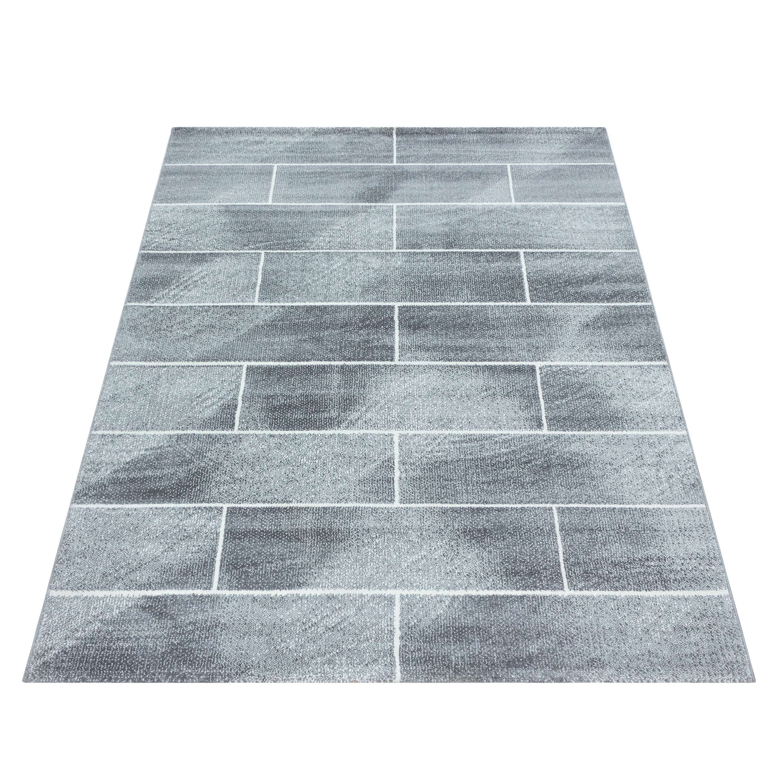 Grijs Tapijt Laagpolig Vloerkleed Omid Modern Geometry - Omid Carpets