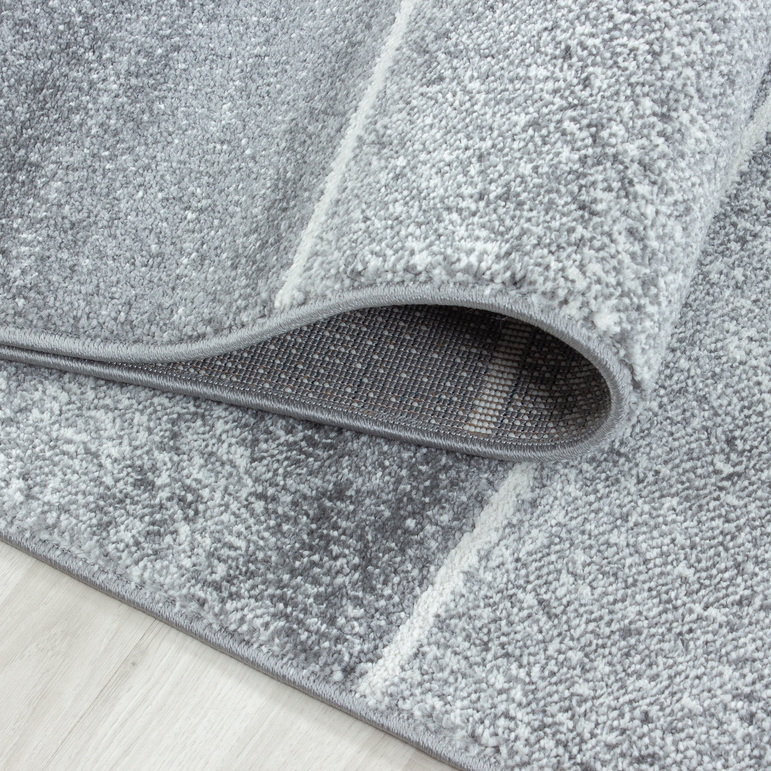 Grijs Tapijt Laagpolig Vloerkleed Omid Modern Geometry - Omid Carpets