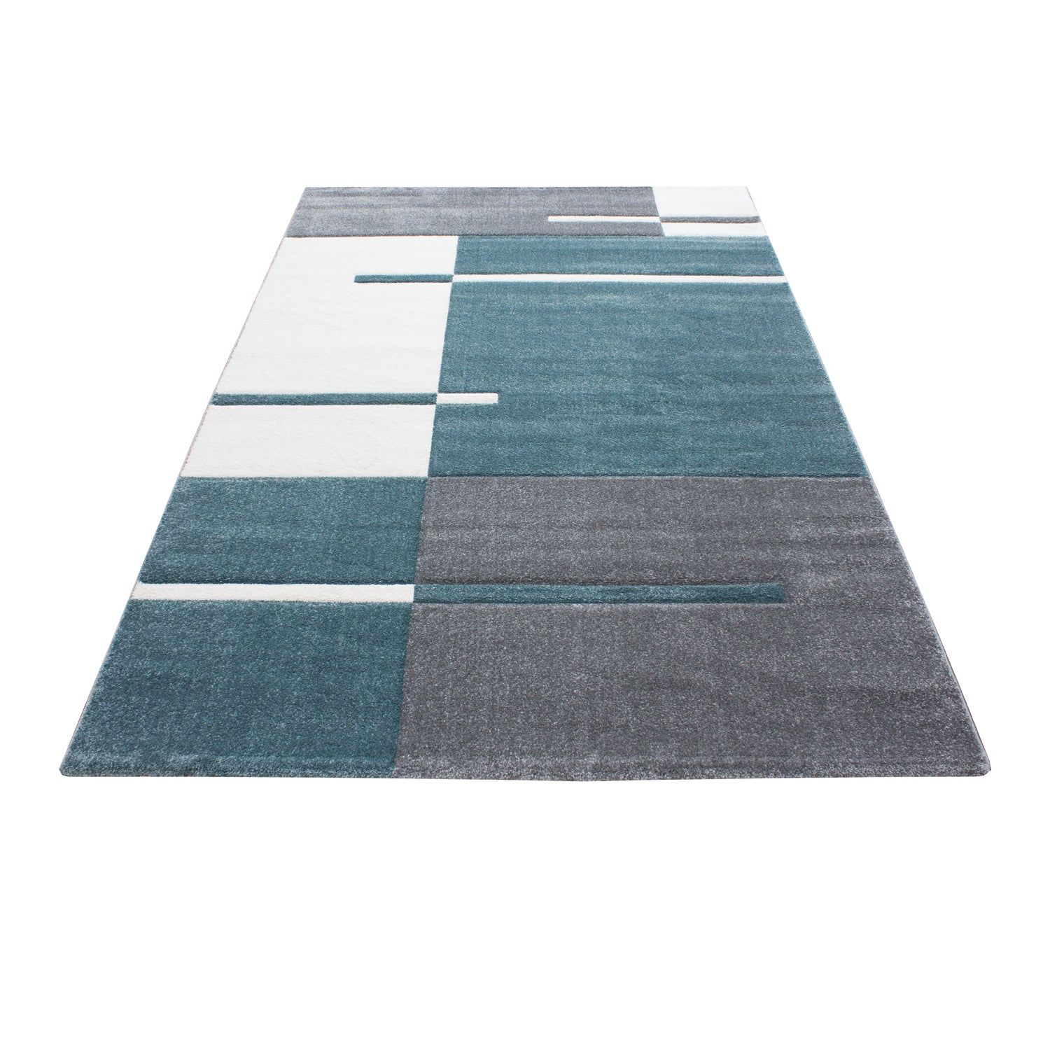 Blauw Tapijt Laagpolig Vloerkleed Omid Modern Vibes - Omid Carpets