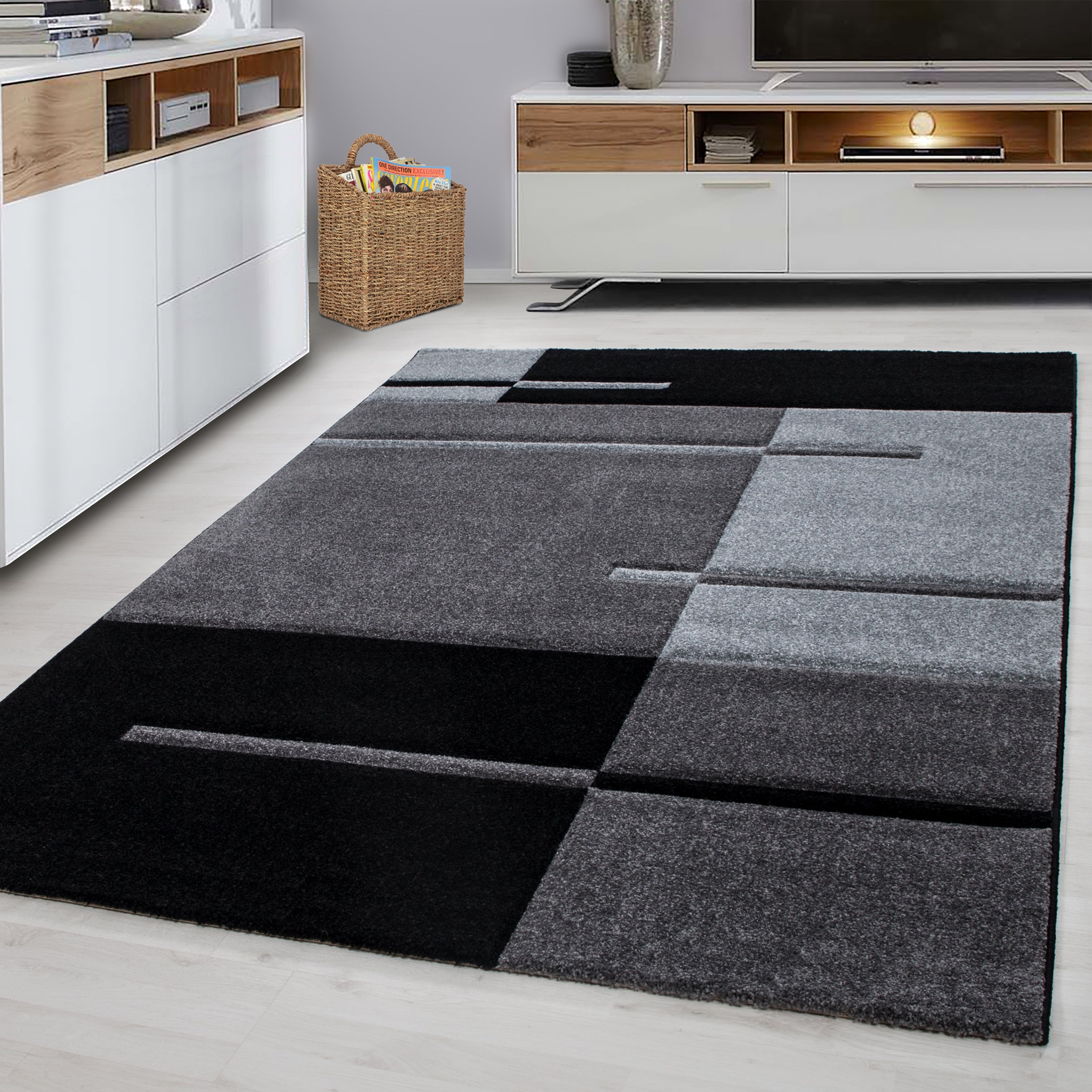 Grijs Tapijt Laagpolig Vloerkleed Omid Modern Vibes - Omid Carpets