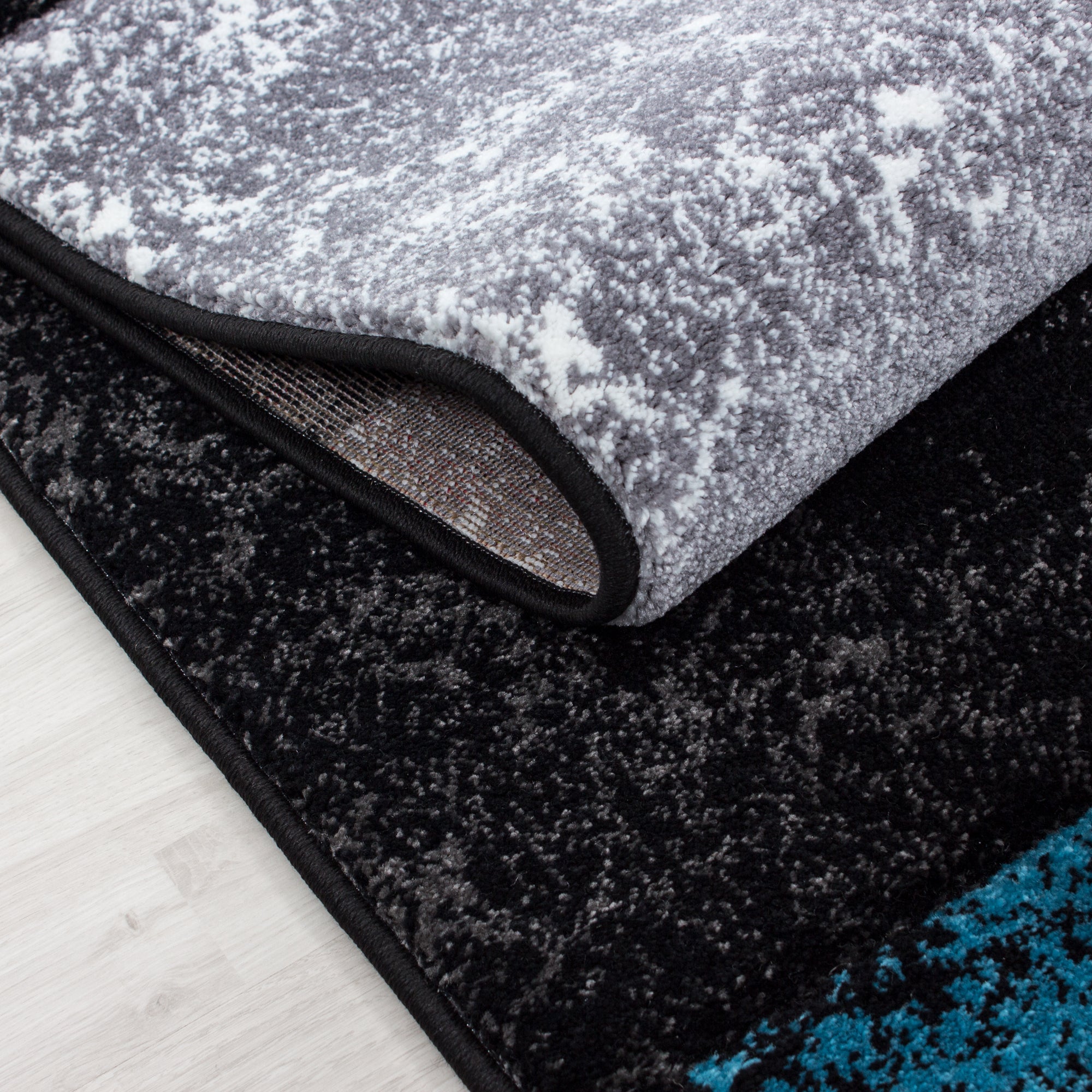 Blauw Tapijt Laagpolig Vloerkleed Omid Modern Vibes - Omid Carpets