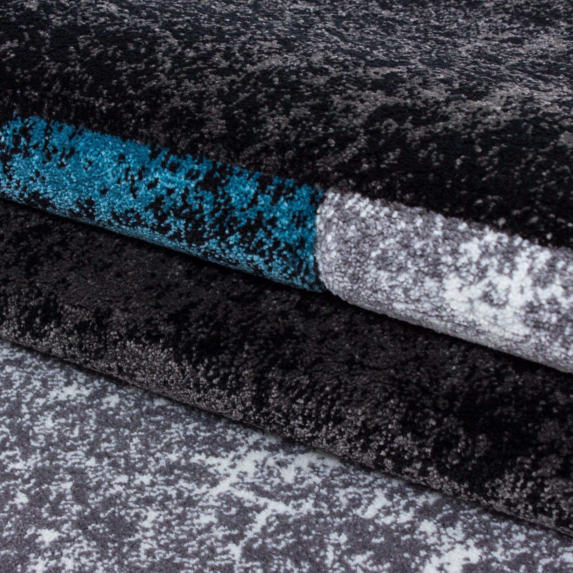 Blauw Tapijt Laagpolig Vloerkleed Omid Modern Vibes - Omid Carpets