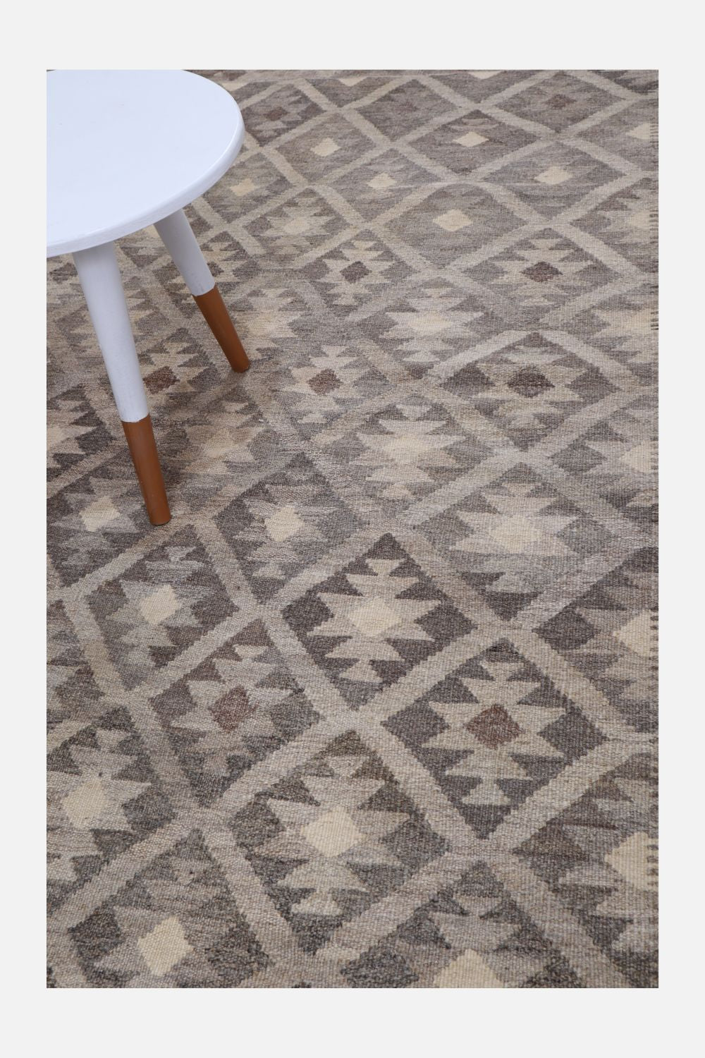 Beige Tapijt Laagpolig Handgeweven Wollen Vloerkleed - Omid Afghan Natural Kelim 236x172