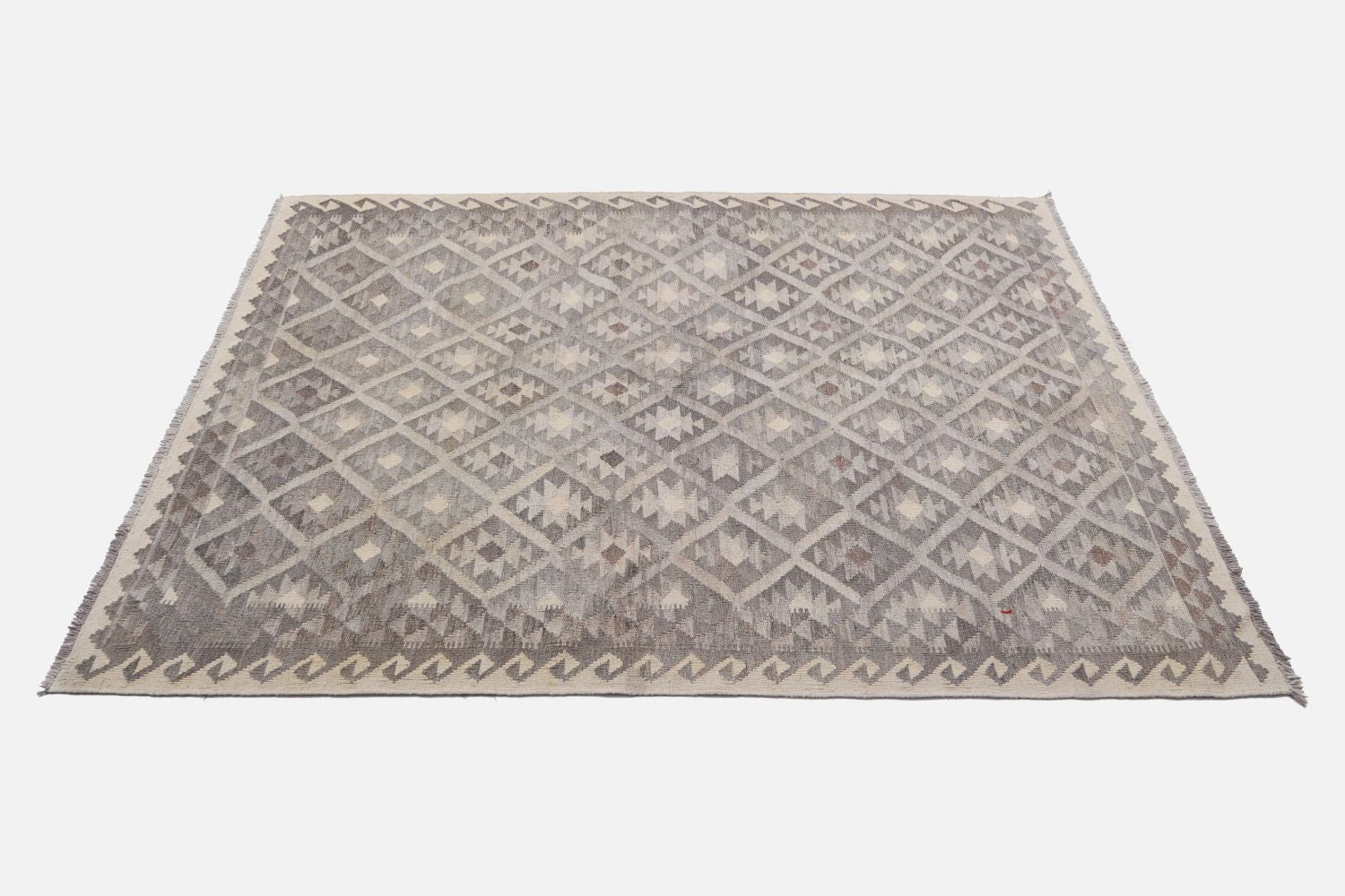 Beige Tapijt Laagpolig Handgeweven Wollen Vloerkleed - Omid Afghan Natural Kelim 236x172