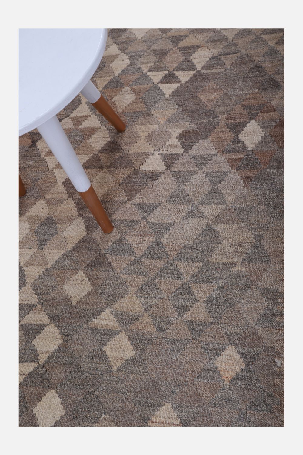 Beige Tapijt Laagpolig Handgeweven Wollen Vloerkleed - Omid Afghan Natural Kelim 167x100