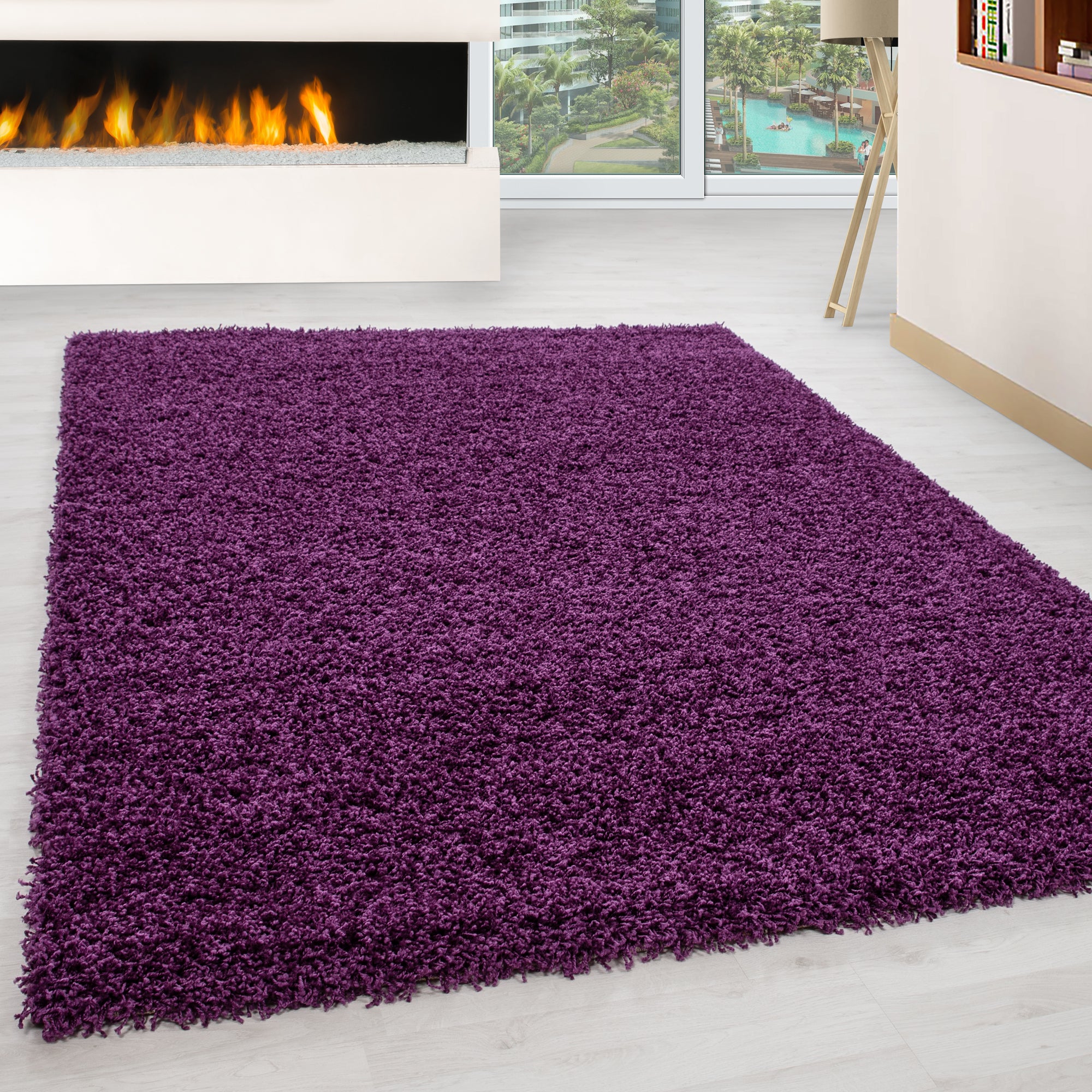 Paars Tapijt Hoogpolig Vloerkleed - Omid Essential - Omid Carpets