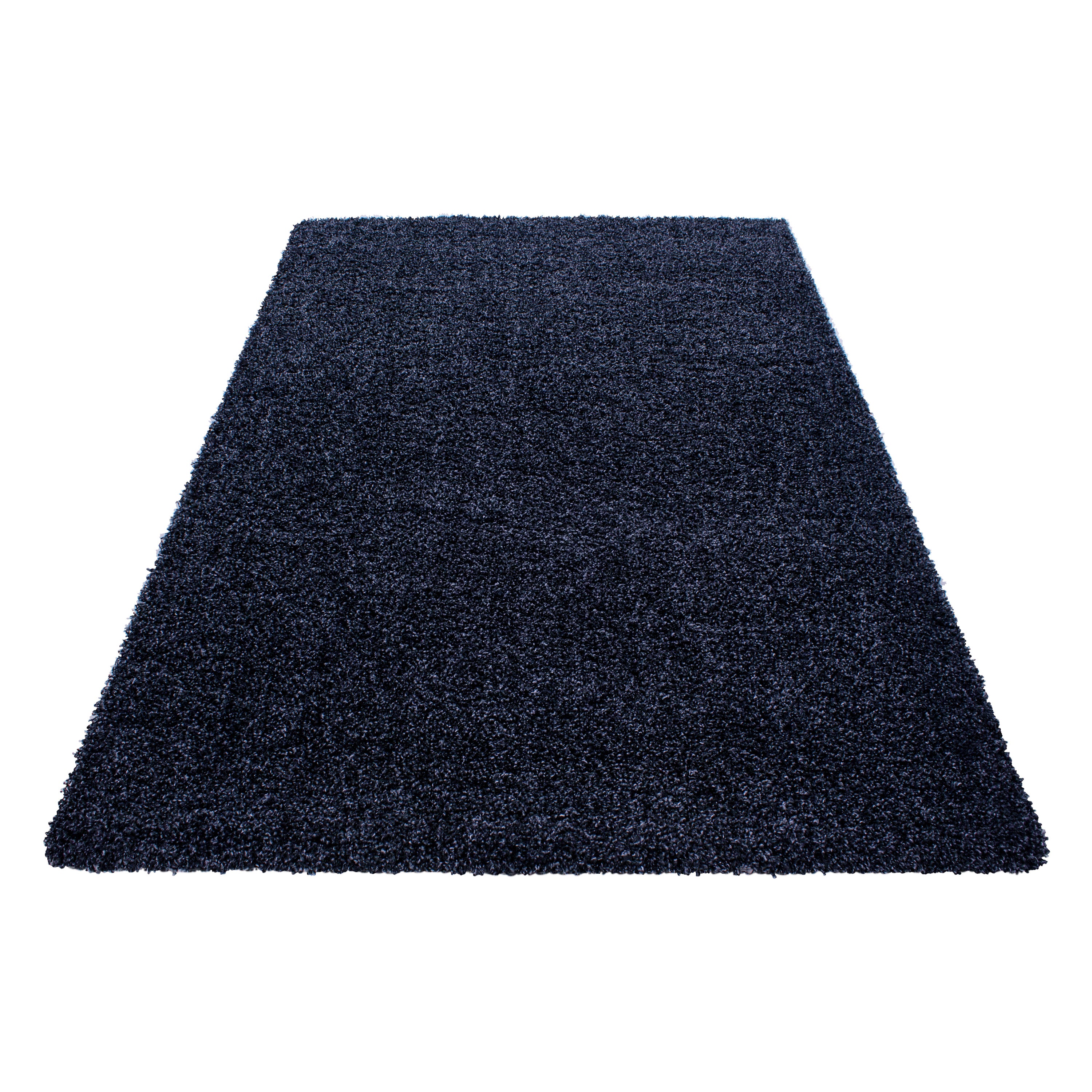 Donkerblauw Tapijt Hoogpolig Vloerkleed - Omid Essential - Omid Carpets