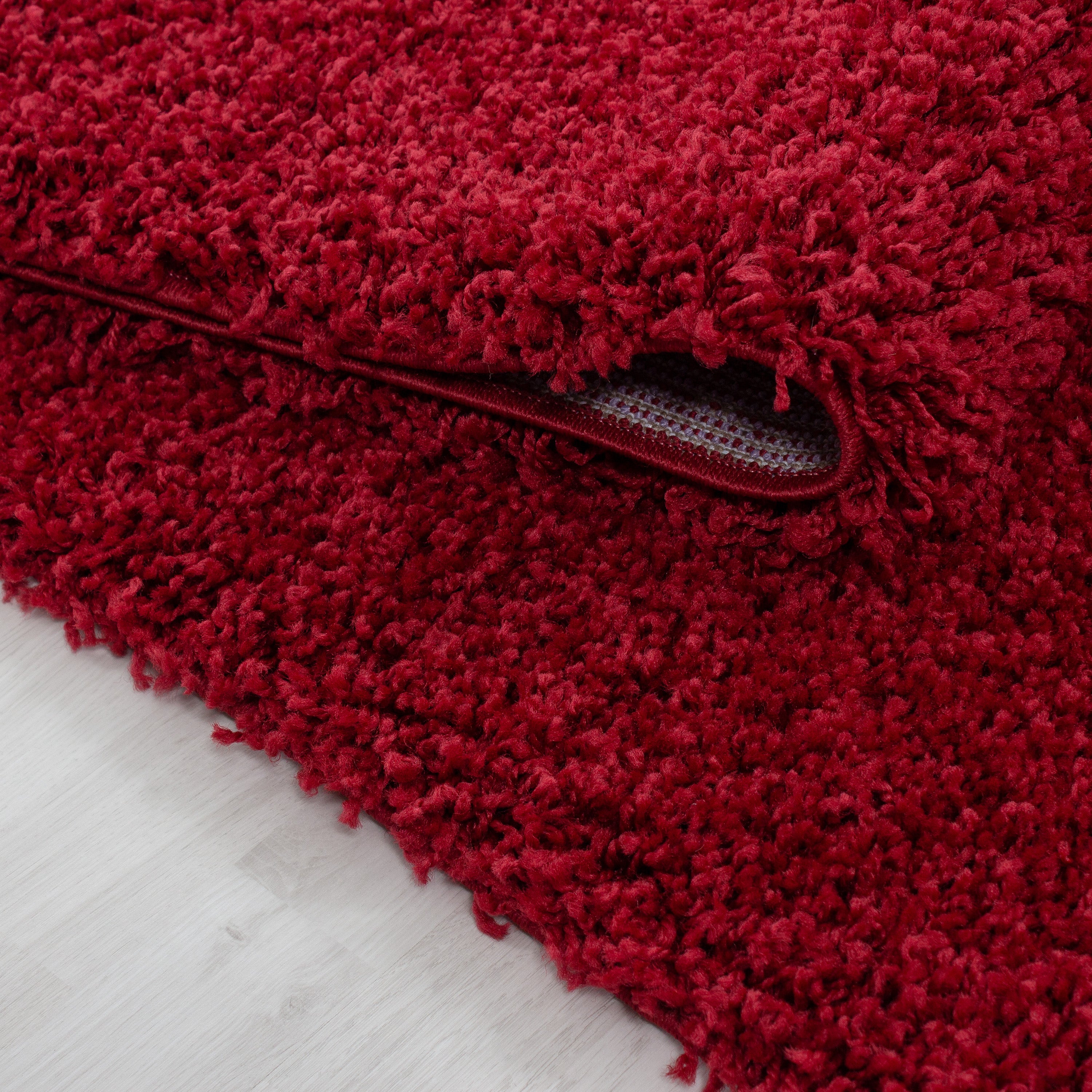 Rood Tapijt Hoogpolig Vloerkleed - Omid Essential - Omid Carpets