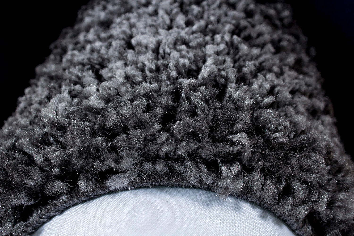 Grijs Tapijt Hoogpolig Rond Vloerkleed - Omid Essential Kader