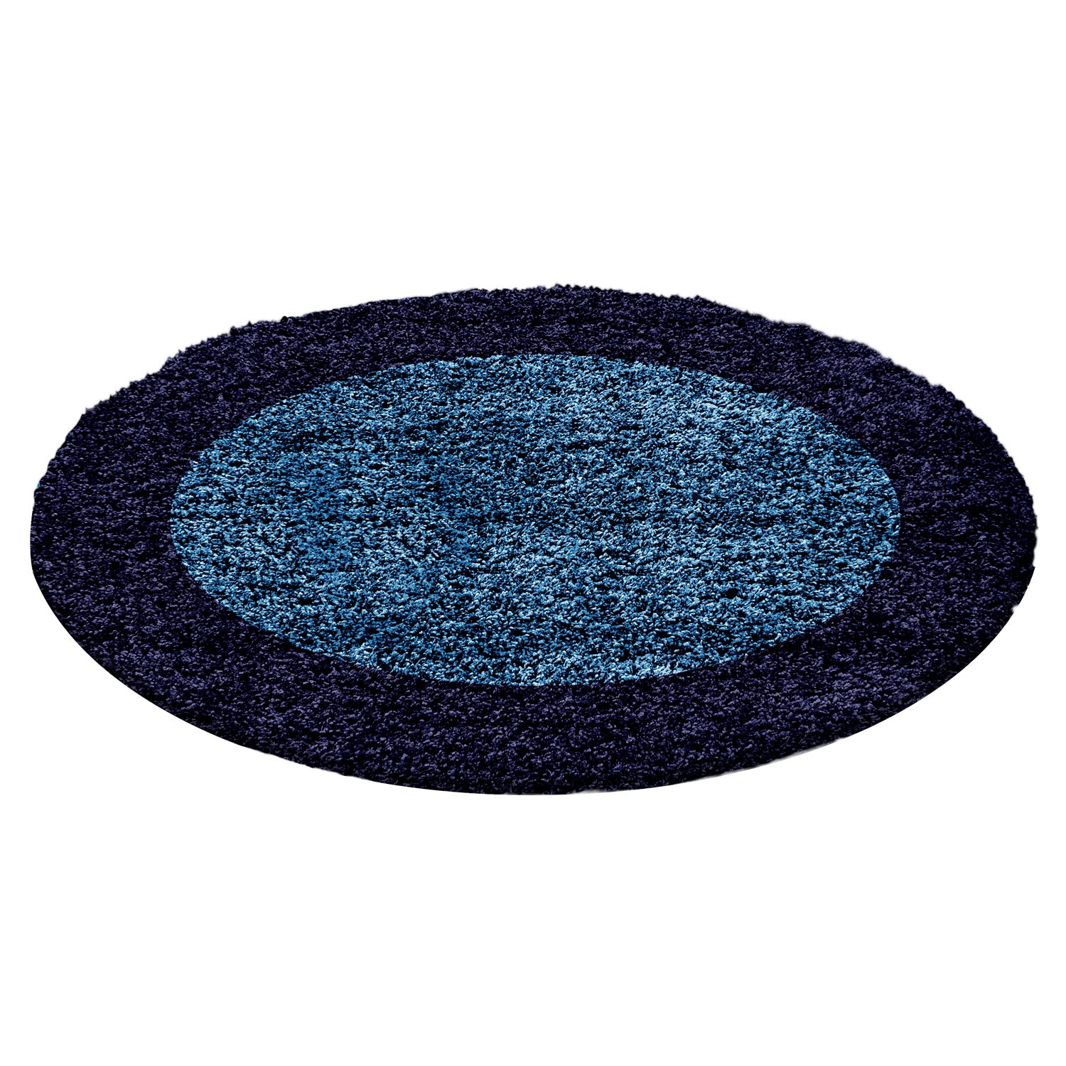 Blauw Tapijt Hoogpolig Vloerkleed - Omid Essential Kader - Omid Carpets