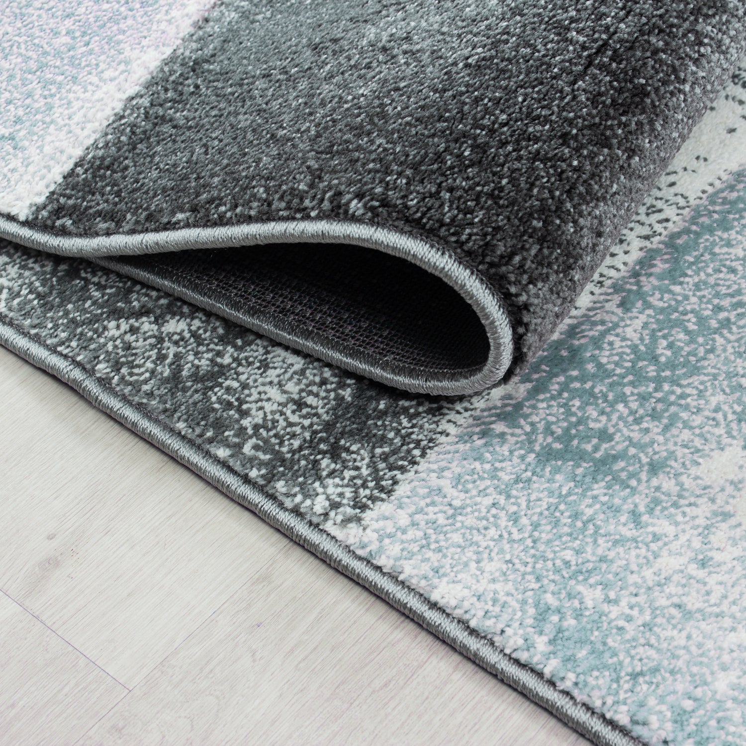 Blauw Tapijt Laagpolig Vloerkleed Omid Modern Vibes - Omid Carpets