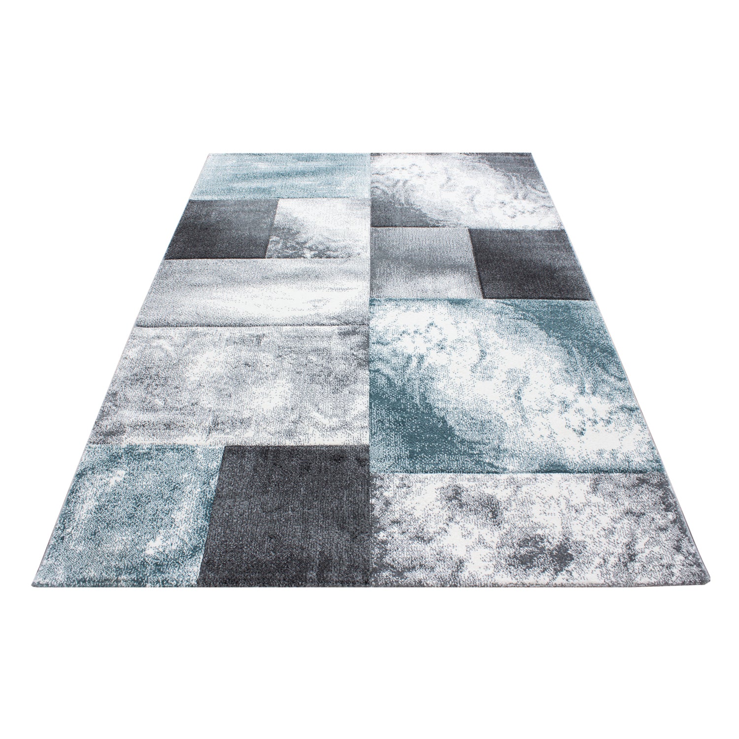 Blauw Tapijt Laagpolig Vloerkleed Omid Modern Vibes - Omid Carpets