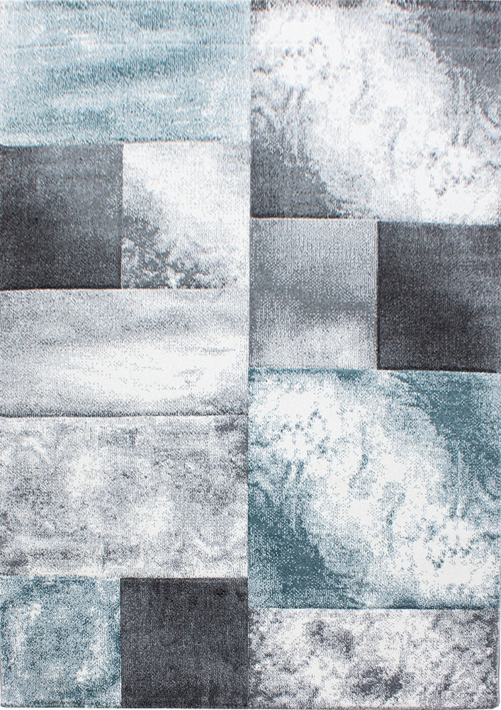 Blauw Tapijt Laagpolig Vloerkleed Omid Modern Vibes - Omid Carpets