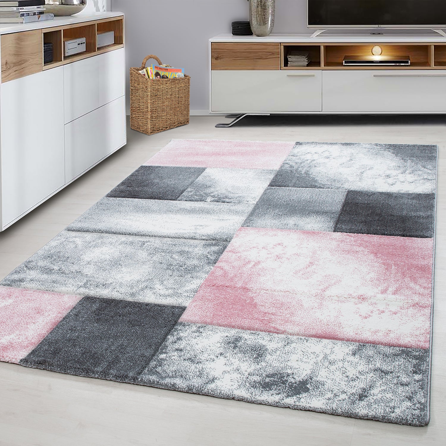 Roos Tapijt Laagpolig Vloerkleed Omid Modern Vibes - Omid Carpets