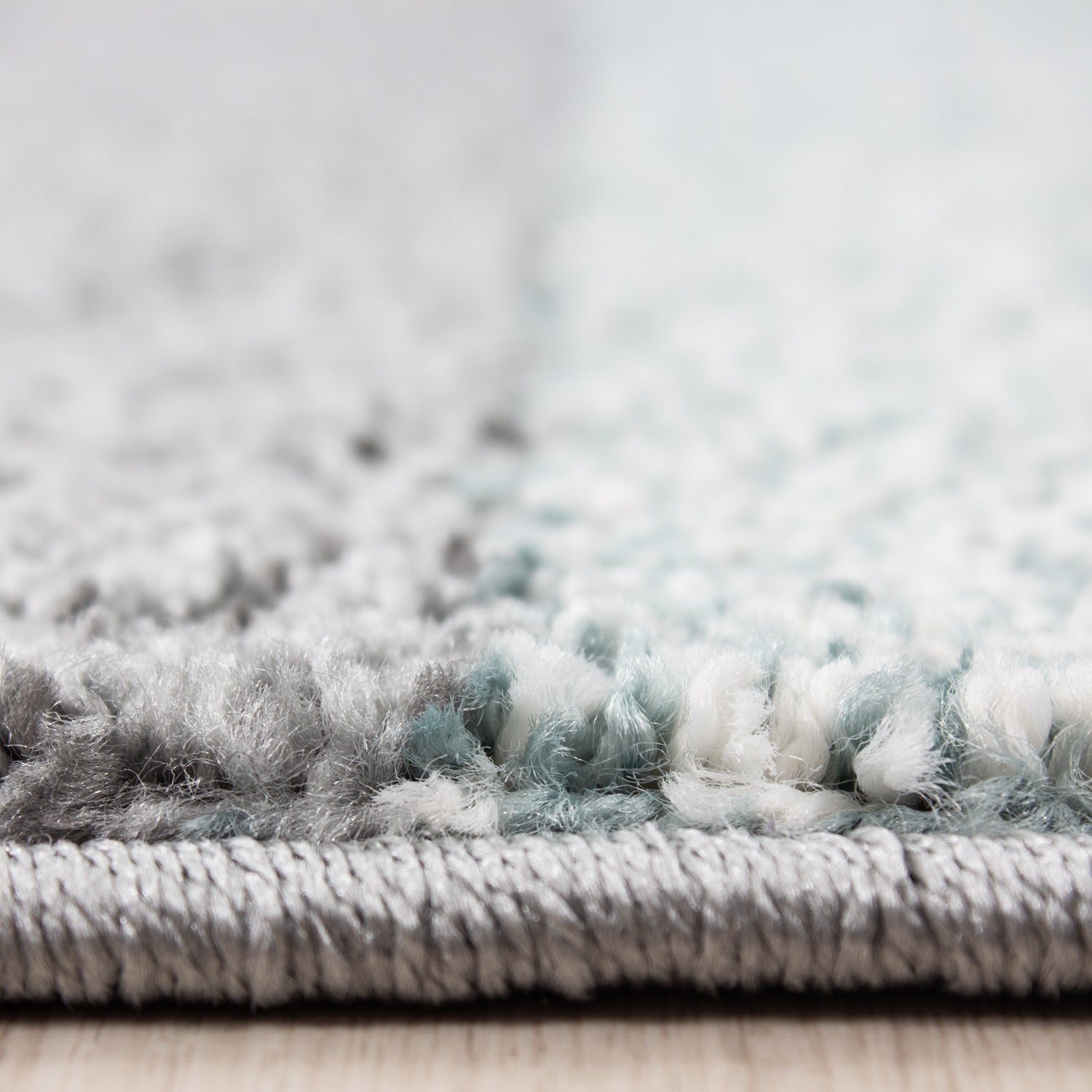 Blauw Tapijt Laagpolig Vloerkleed Omid Structure - Omid Carpets