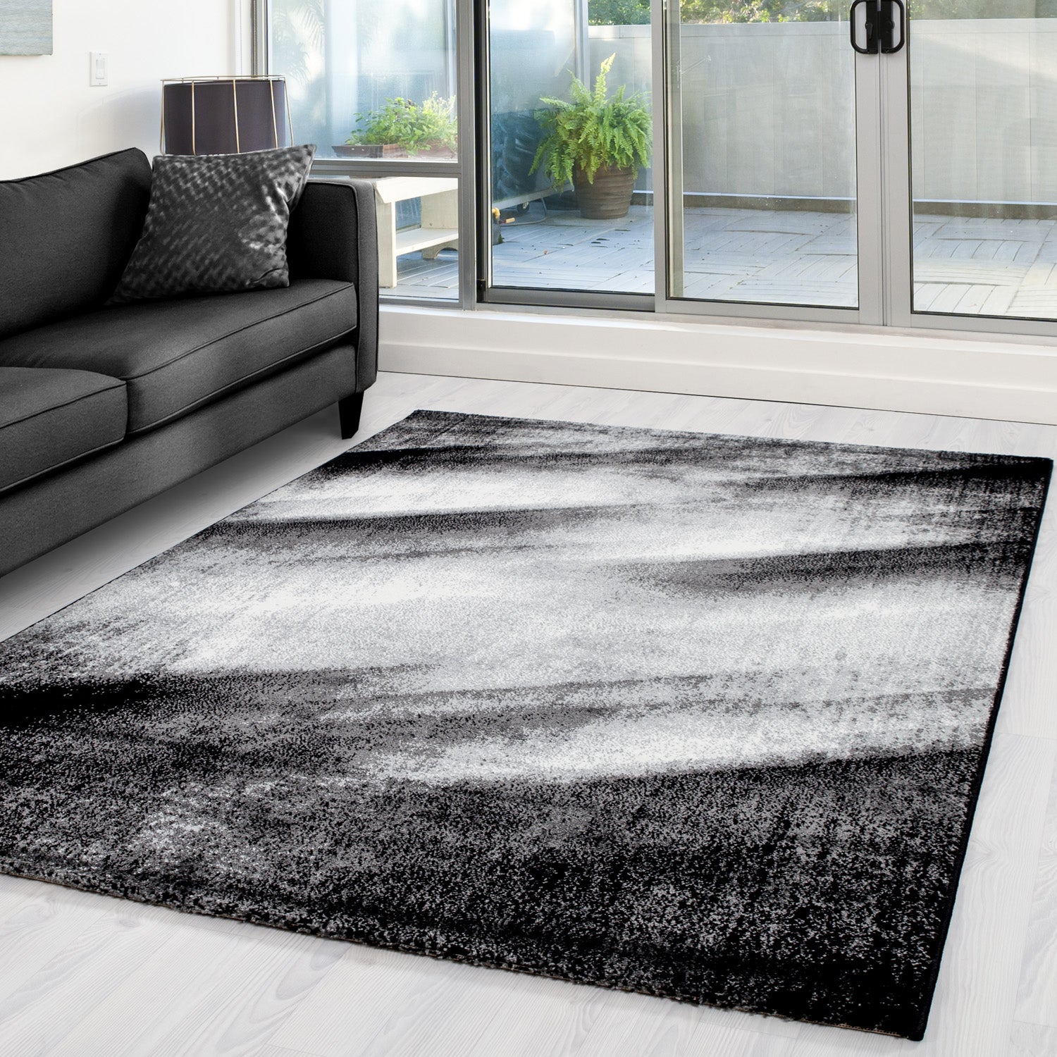 Zwart Tapijt Laagpolig Vloerkleed Omid Perception - Omid Carpets