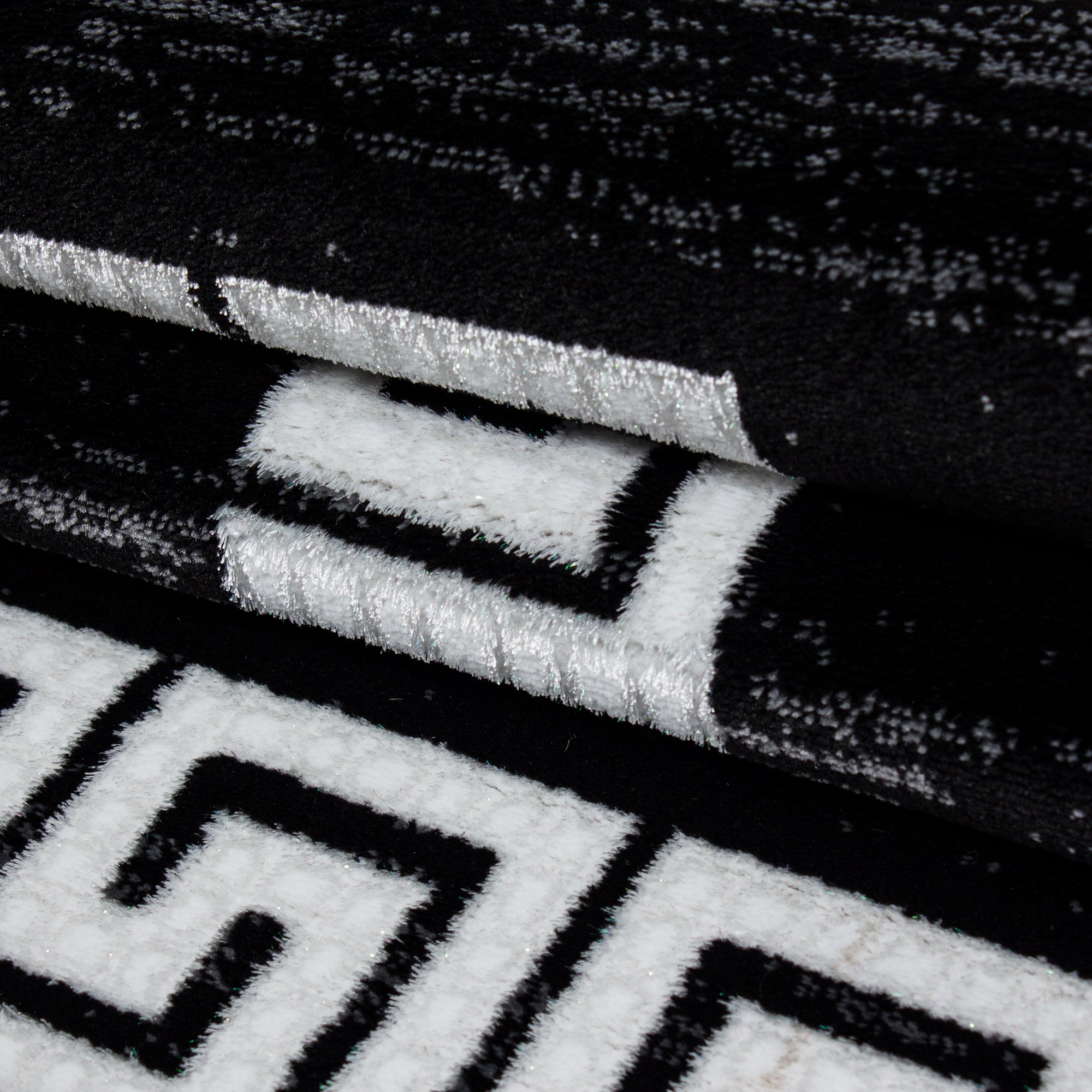 Zwart Tapijt Laagpolig Vloerkleed Omid Curve - Omid Carpets