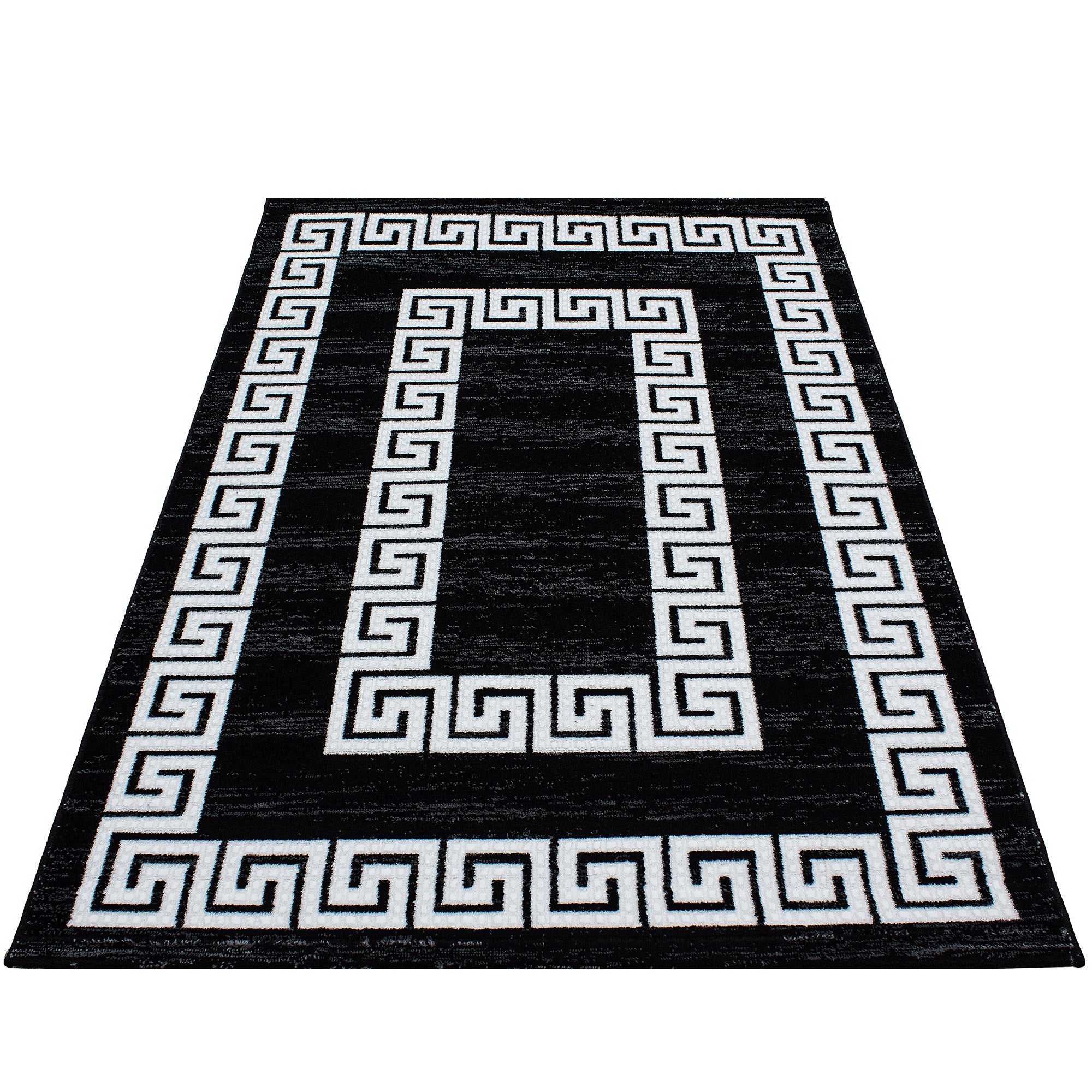 Zwart Tapijt Laagpolig Vloerkleed Omid Curve - Omid Carpets