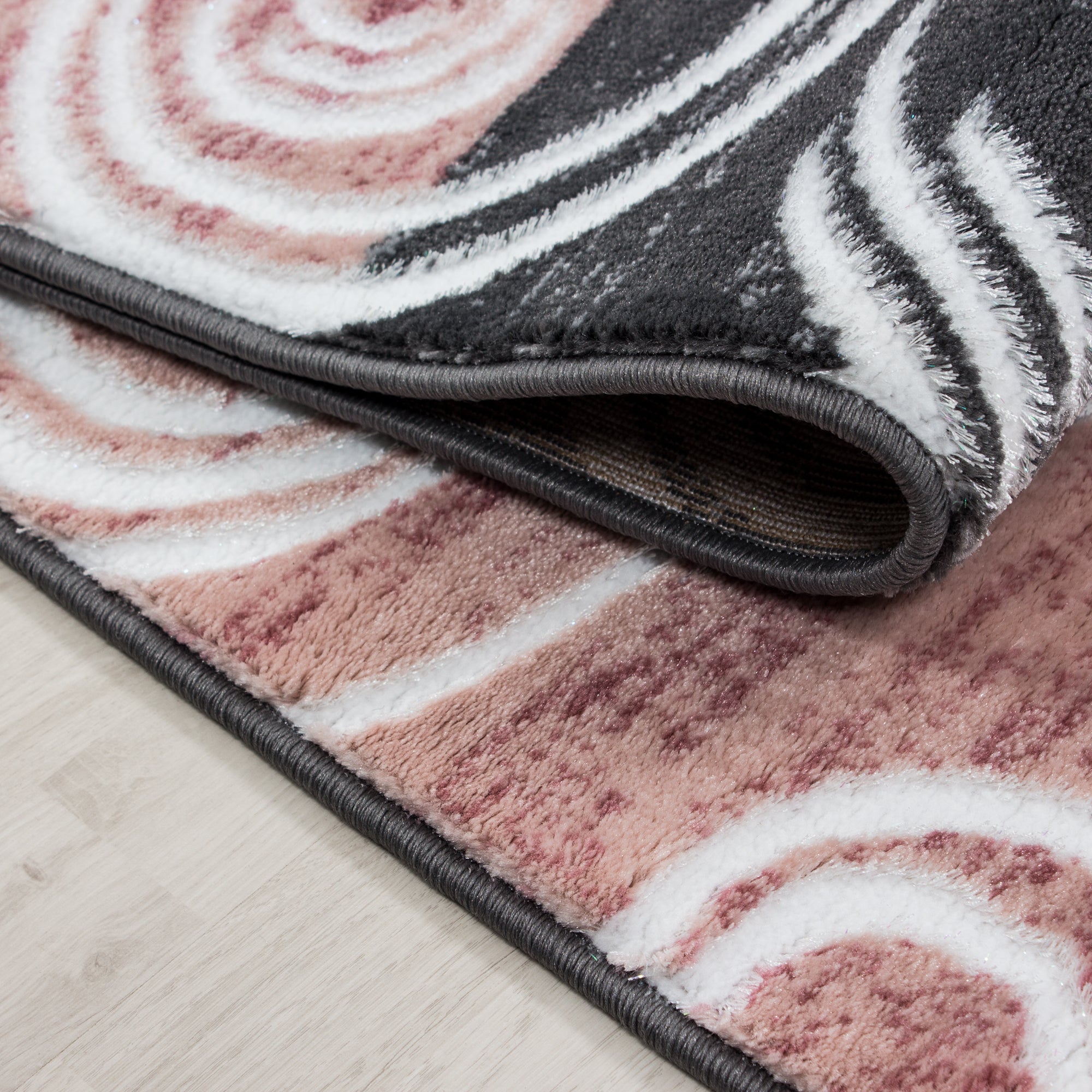 Roos Tapijt Laagpolig Vloerkleed Omid Curve - Omid Carpets