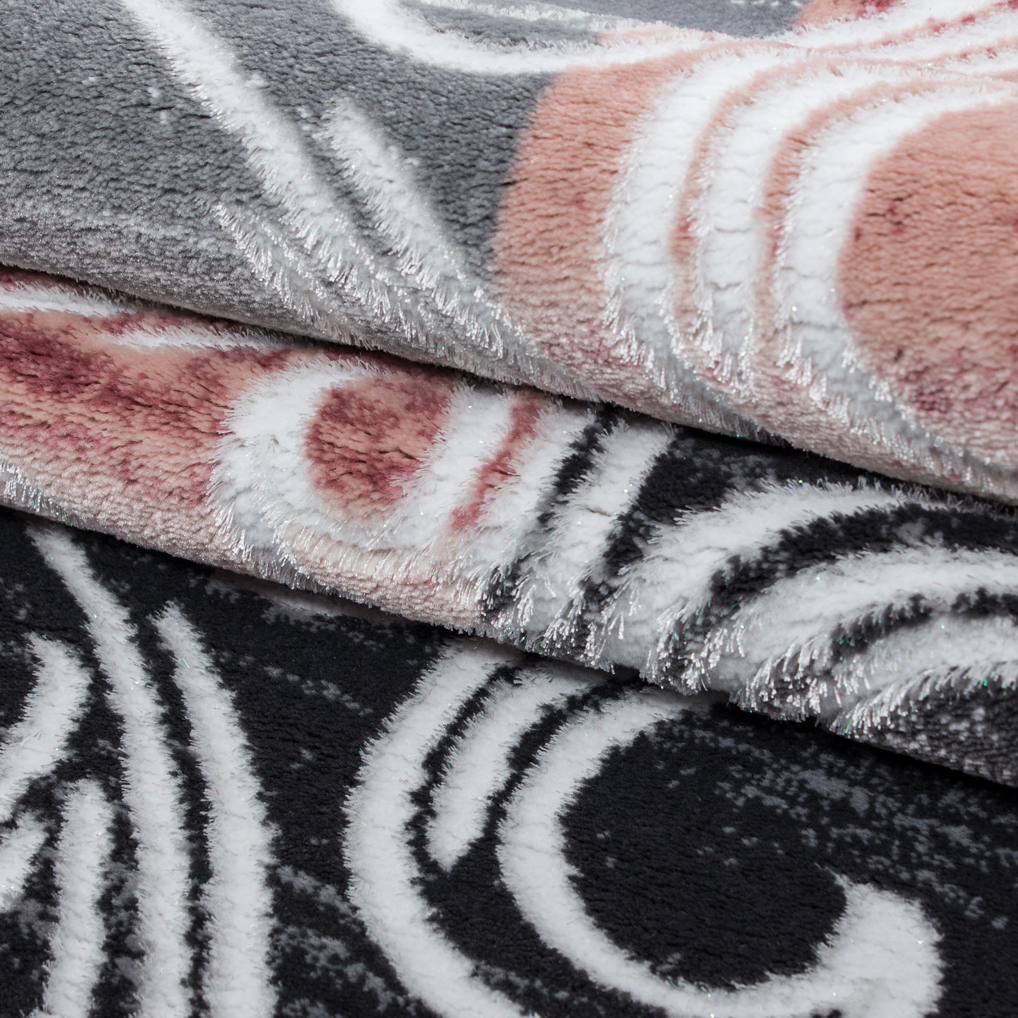 Roos Tapijt Laagpolig Vloerkleed Omid Curve - Omid Carpets