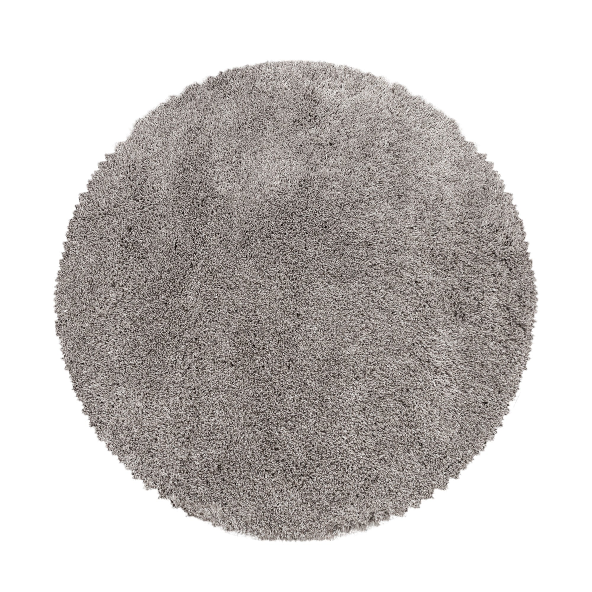 Beige Rond Tapijt Hoogpolig Rond Vloerkleed - Omid Soft Feeling