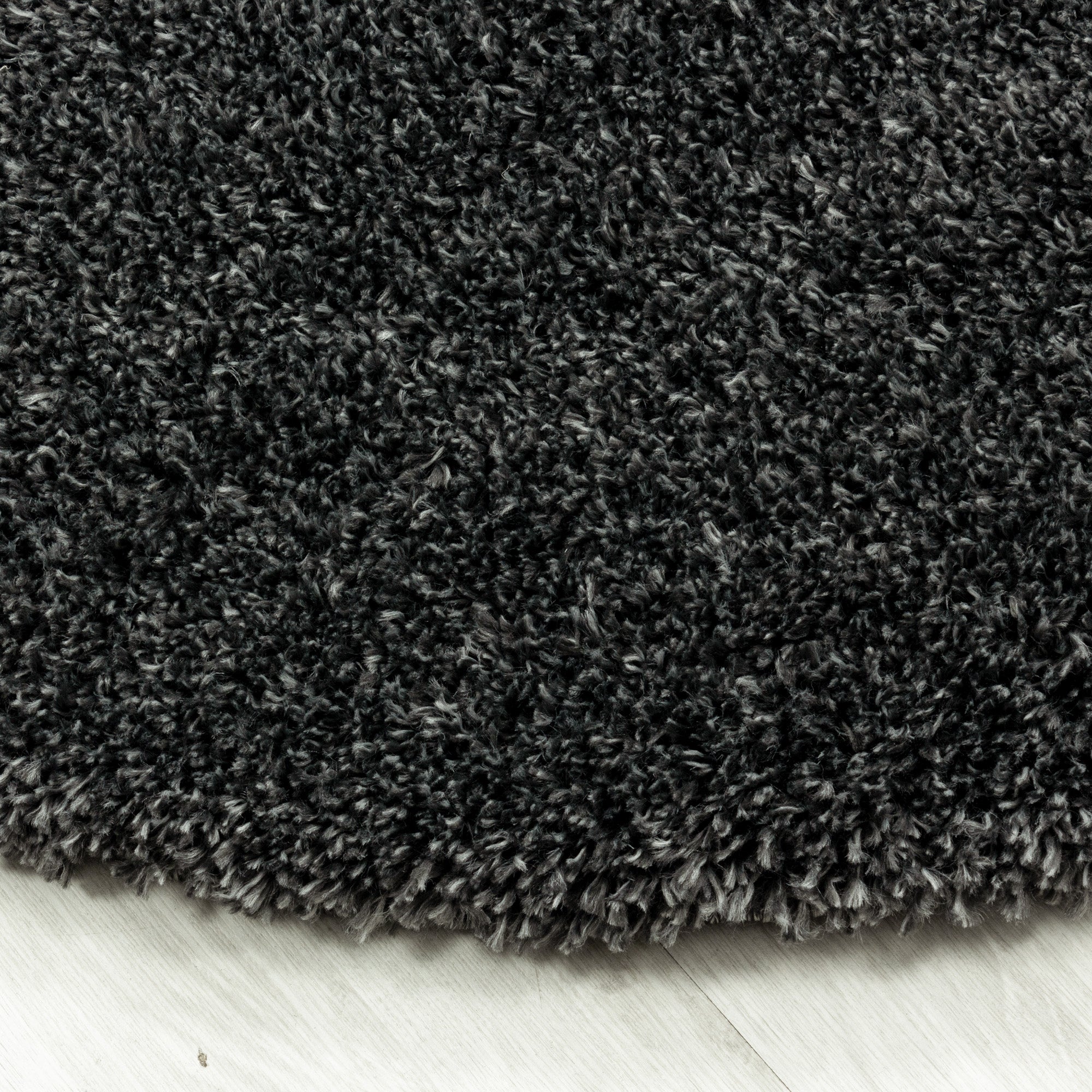 Grijs Rond Tapijt Hoogpolig Rond Vloerkleed - Omid Soft Feeling