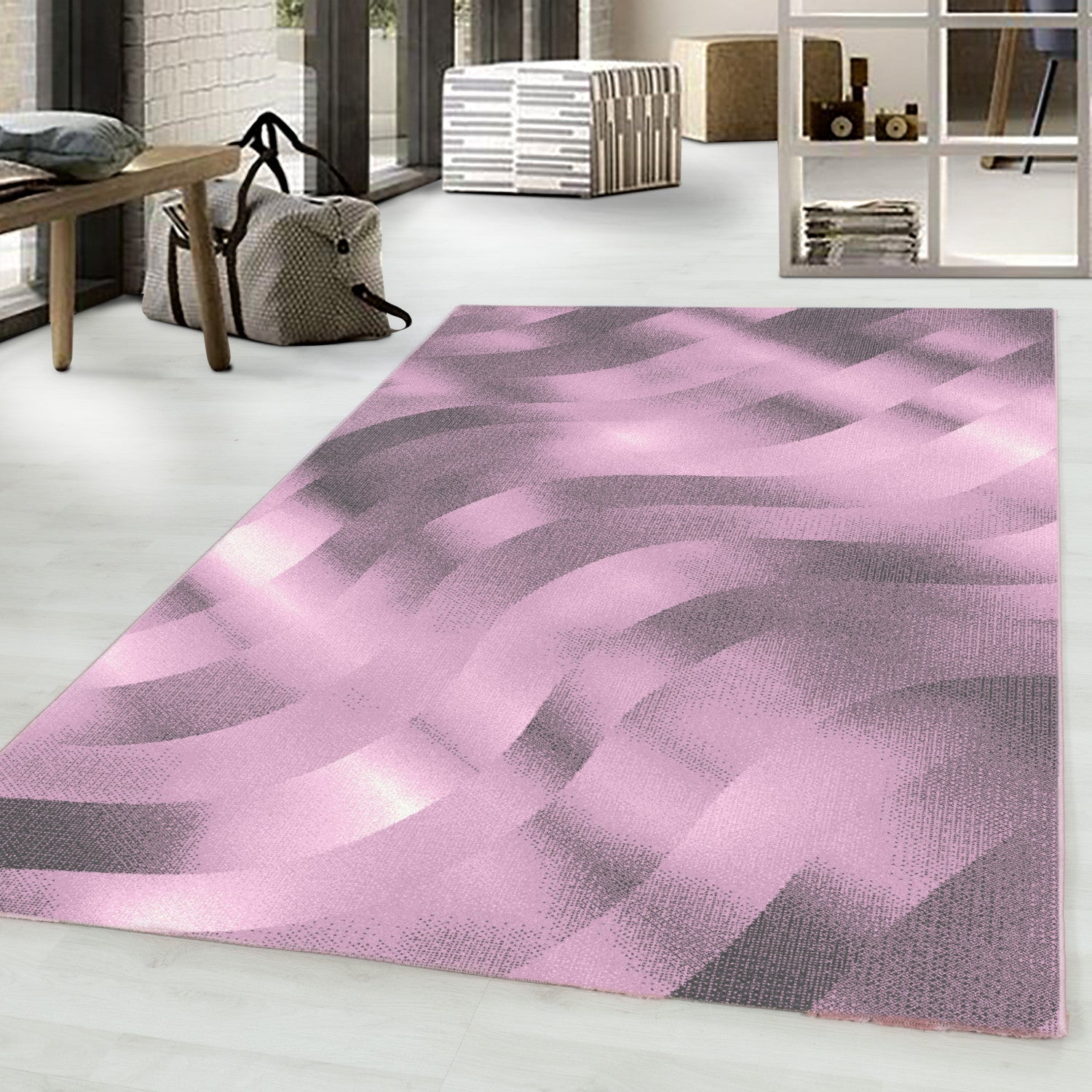 Roze Tapijt Laagpolig Vloerkleed Omid Modern Comfort