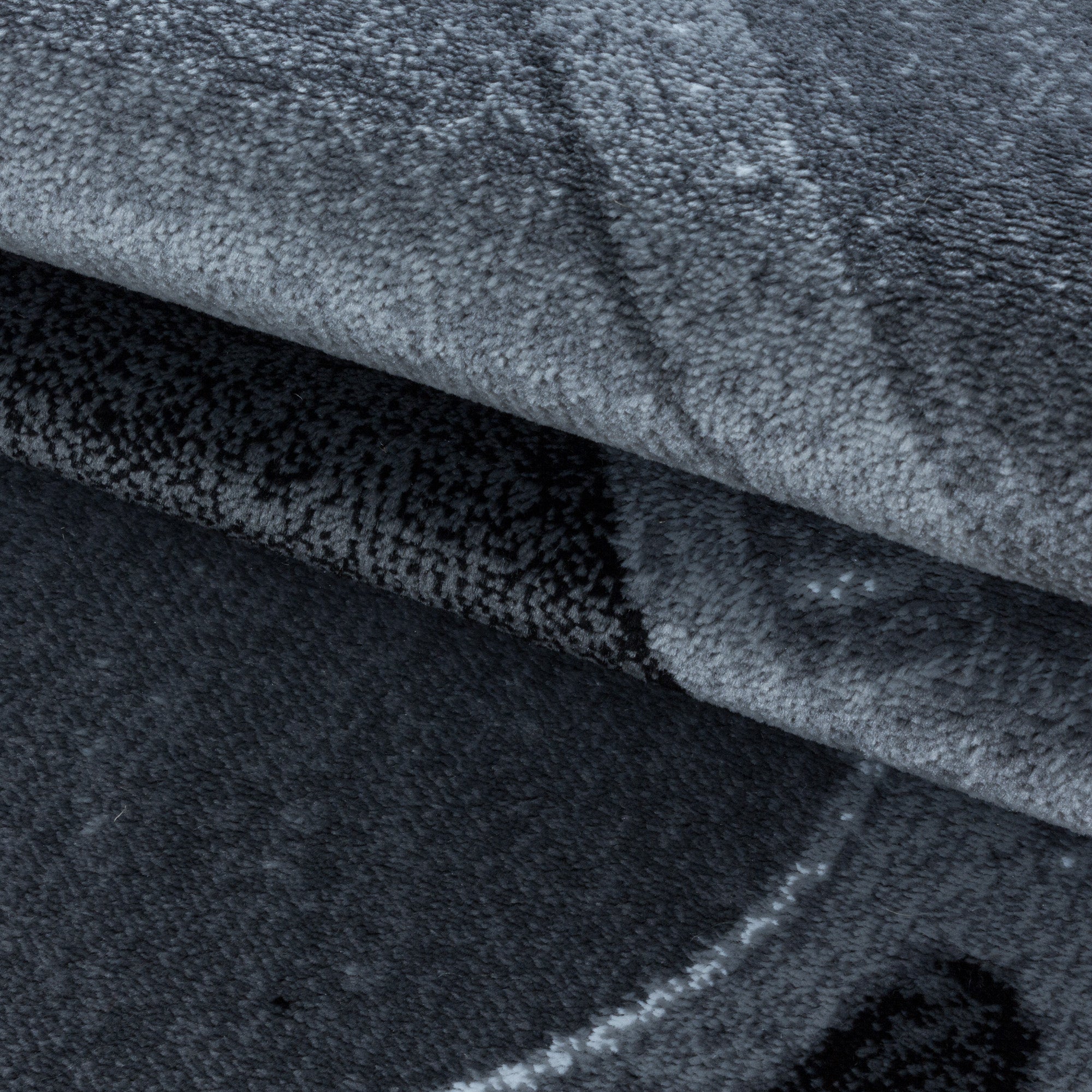 Zwart Tapijt Laagpolig Vloerkleed Omid Modern Comfort