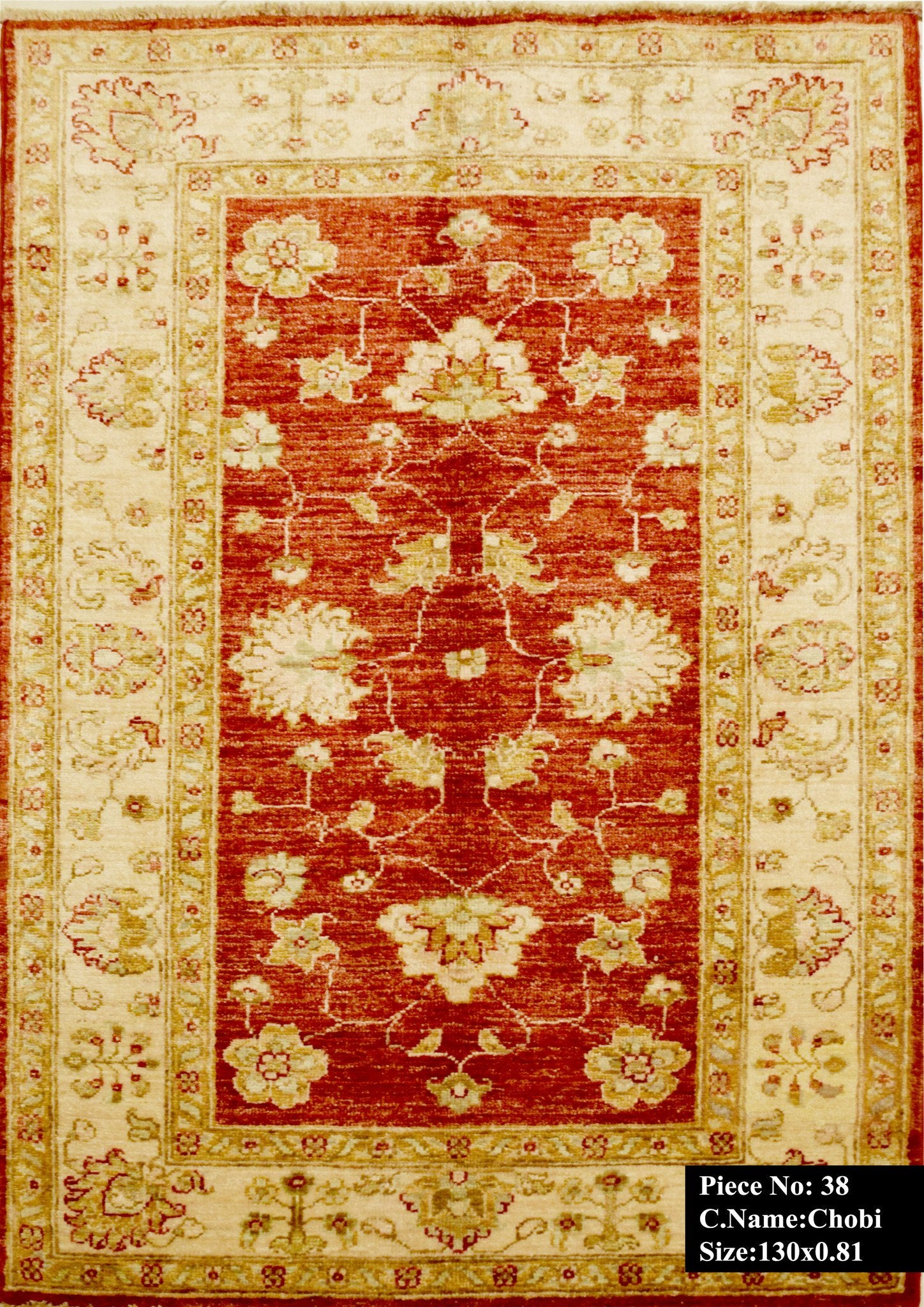 Koningsrode Ziegler Tapijt 130x81 - Omid Carpets