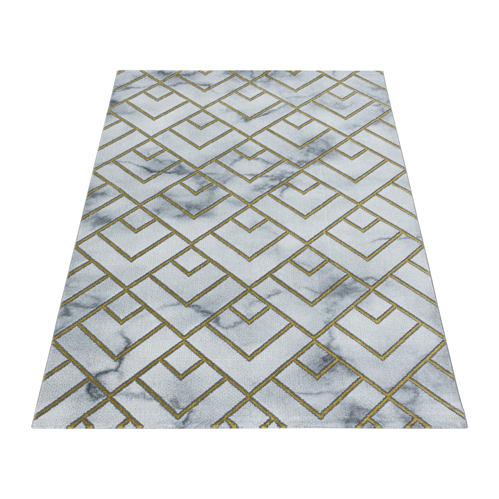 Goud Tapijt Laagpolig Vloerkleed Omid Marble Inspiration