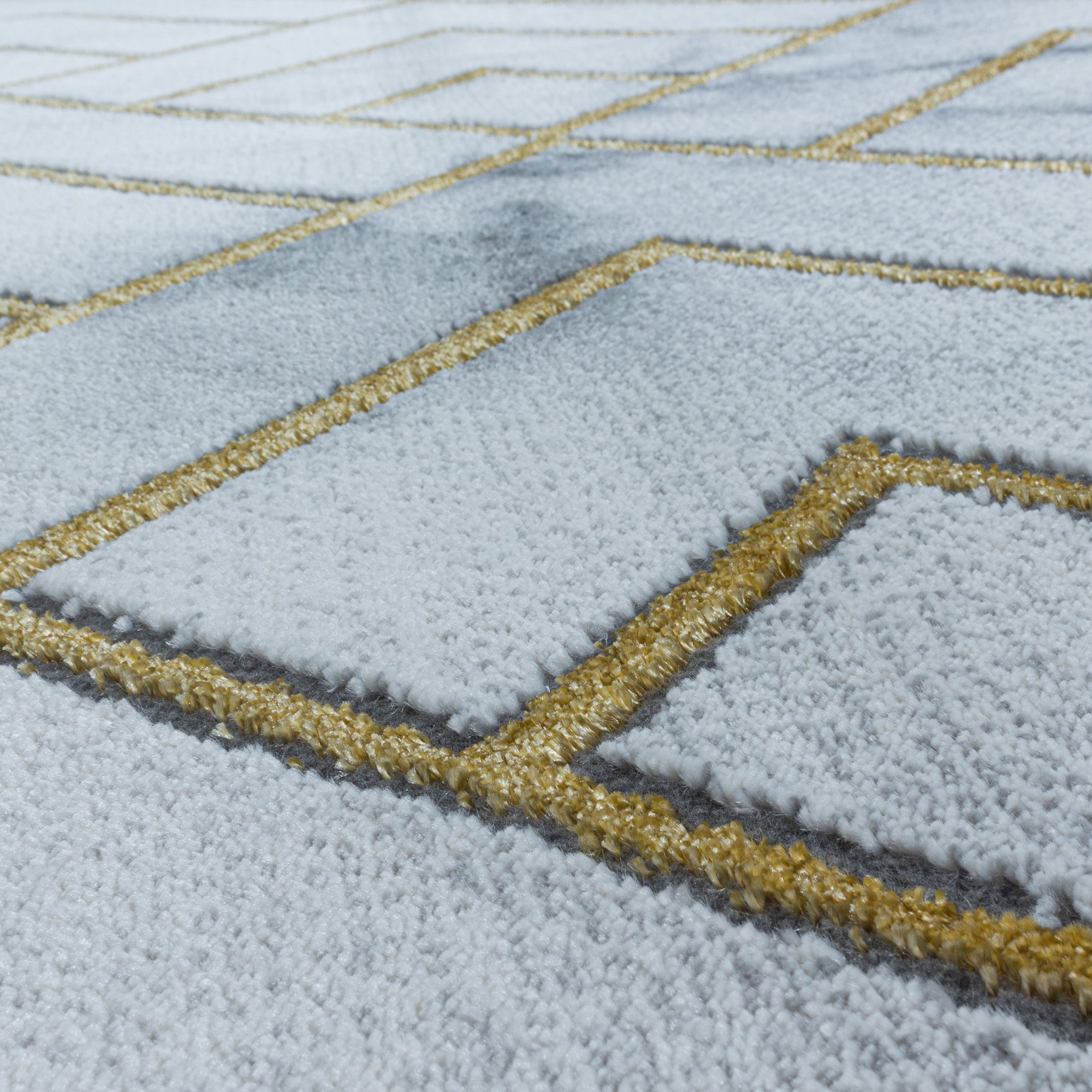 Goud Tapijt Laagpolig Vloerkleed Omid Marble Inspiration