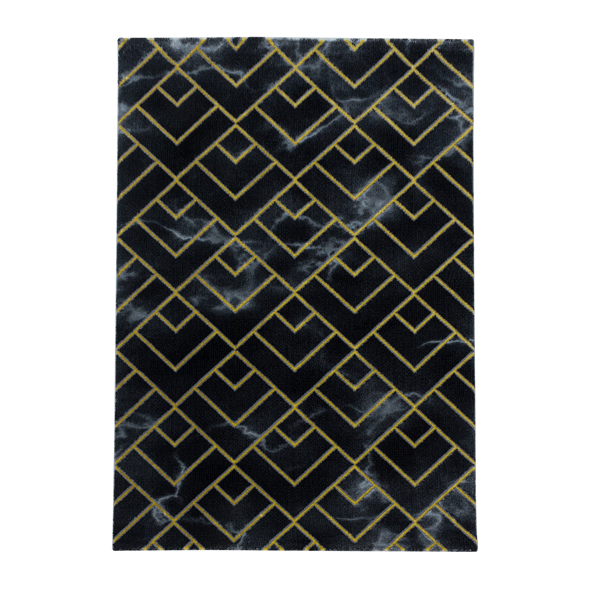 ZwartGoud Tapijt Laagpolig Vloerkleed Omid Marble Inspiration