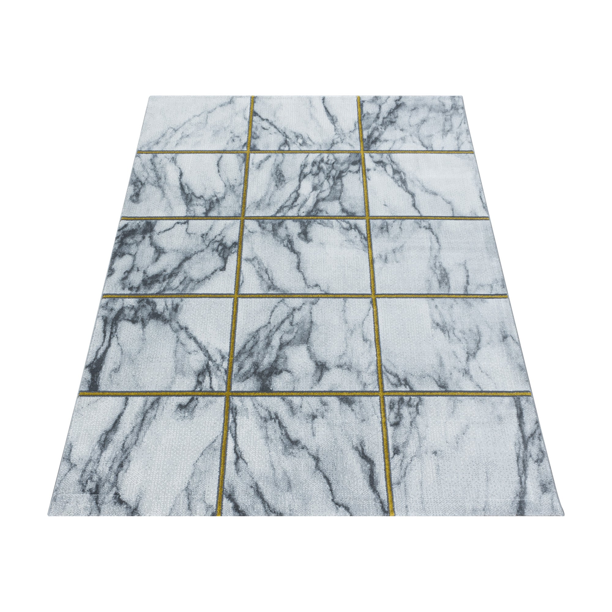 Goud Tapijt Laagpolig Vloerkleed Omid Marble Inspiration