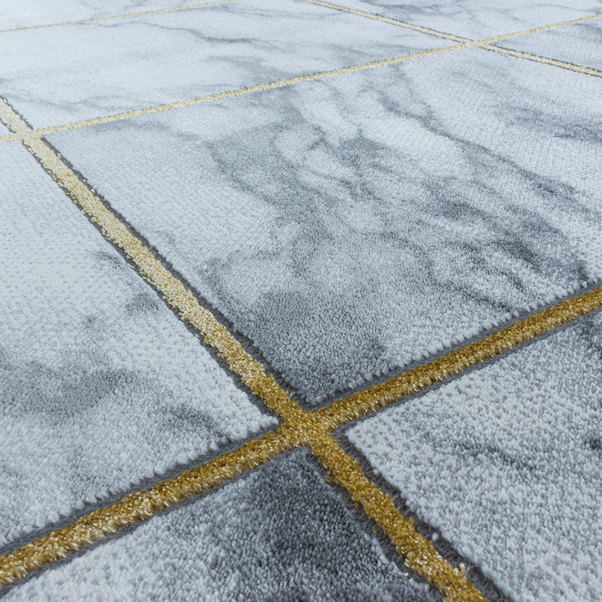 Goud Tapijt Laagpolig Vloerkleed Omid Marble Inspiration