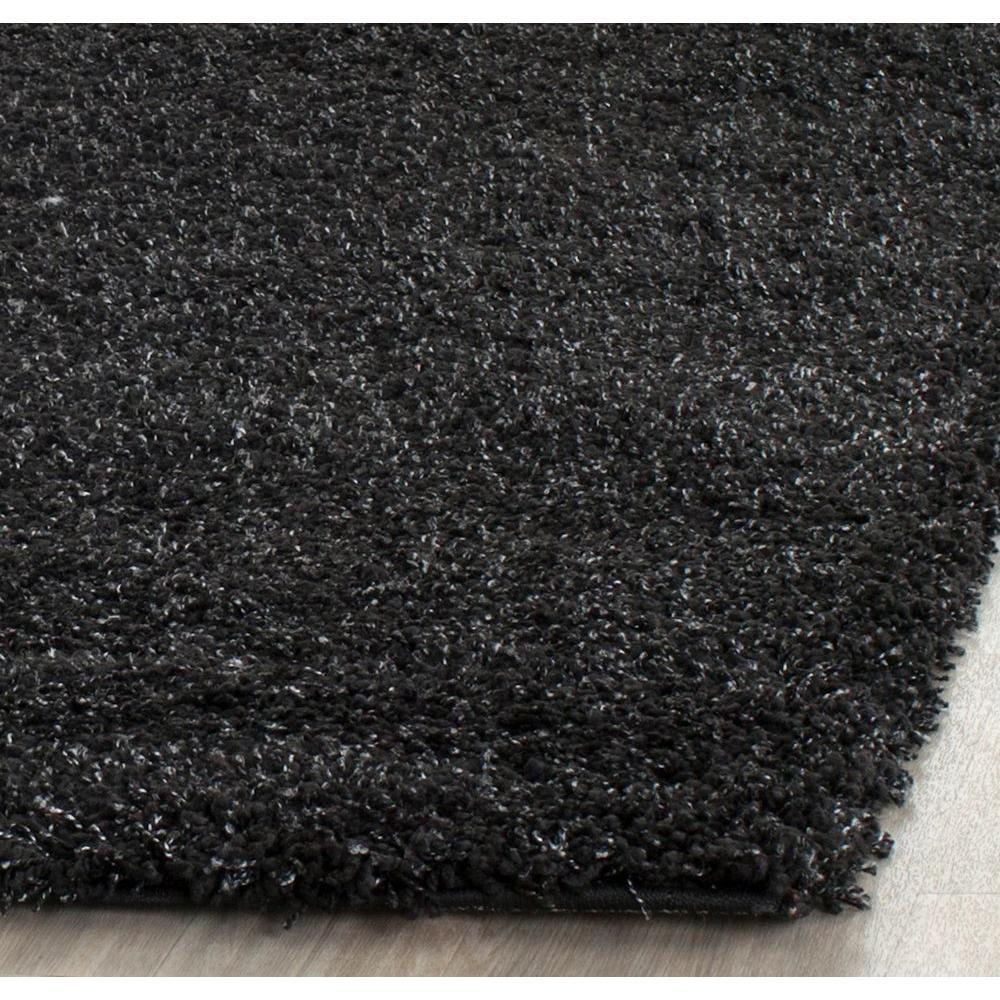 Zwarte Serlon Shaggy Machinale Vloerkleed Kopen Antwerpen - Omid Carpets