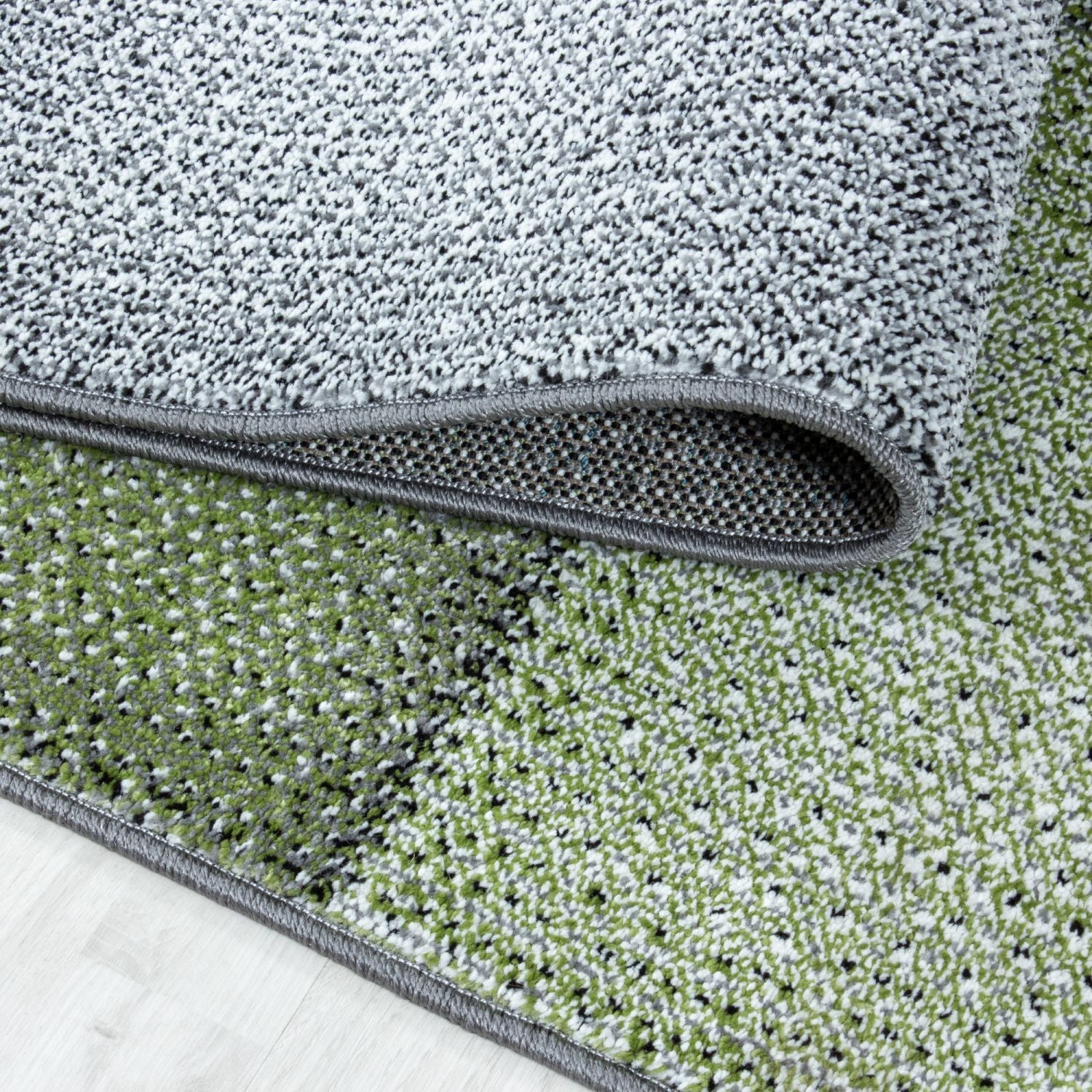 Groen Tapijt Laagpolig Vloerkleed Omid Squared