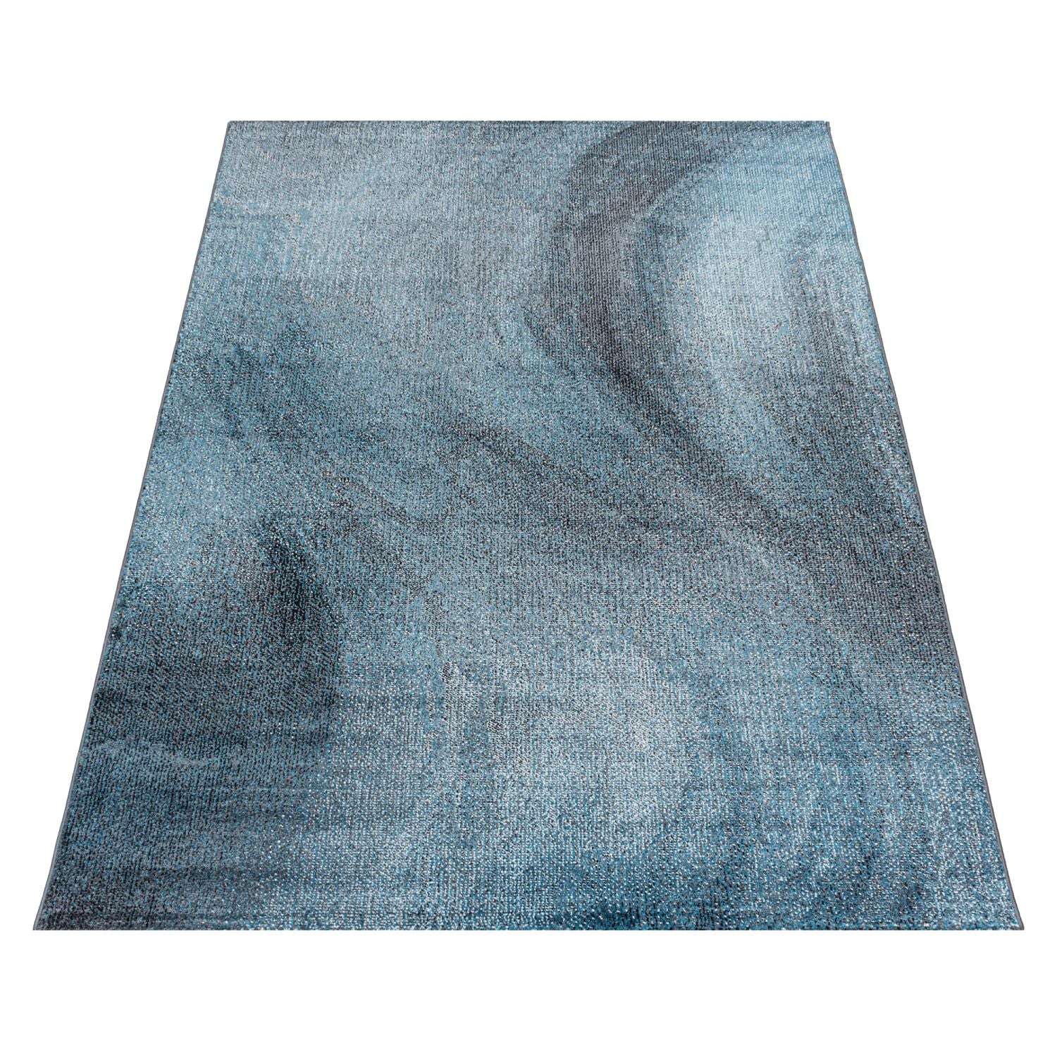 Blauw Tapijt Laagpolig Vloerkleed Omid Cosmos