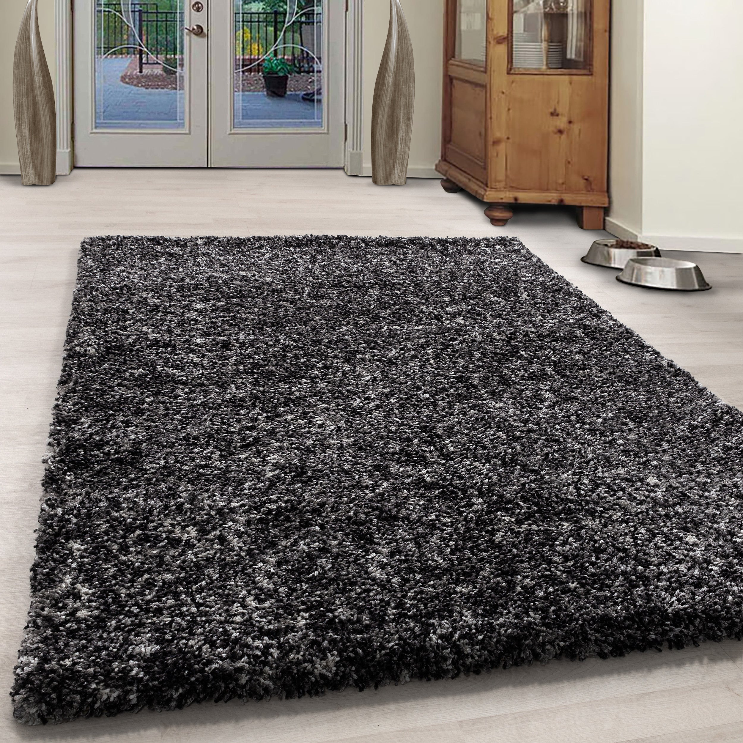 Anthraciet Tapijt Hoogpolig Vloerkleed - Omid Mixture - Omid Carpets